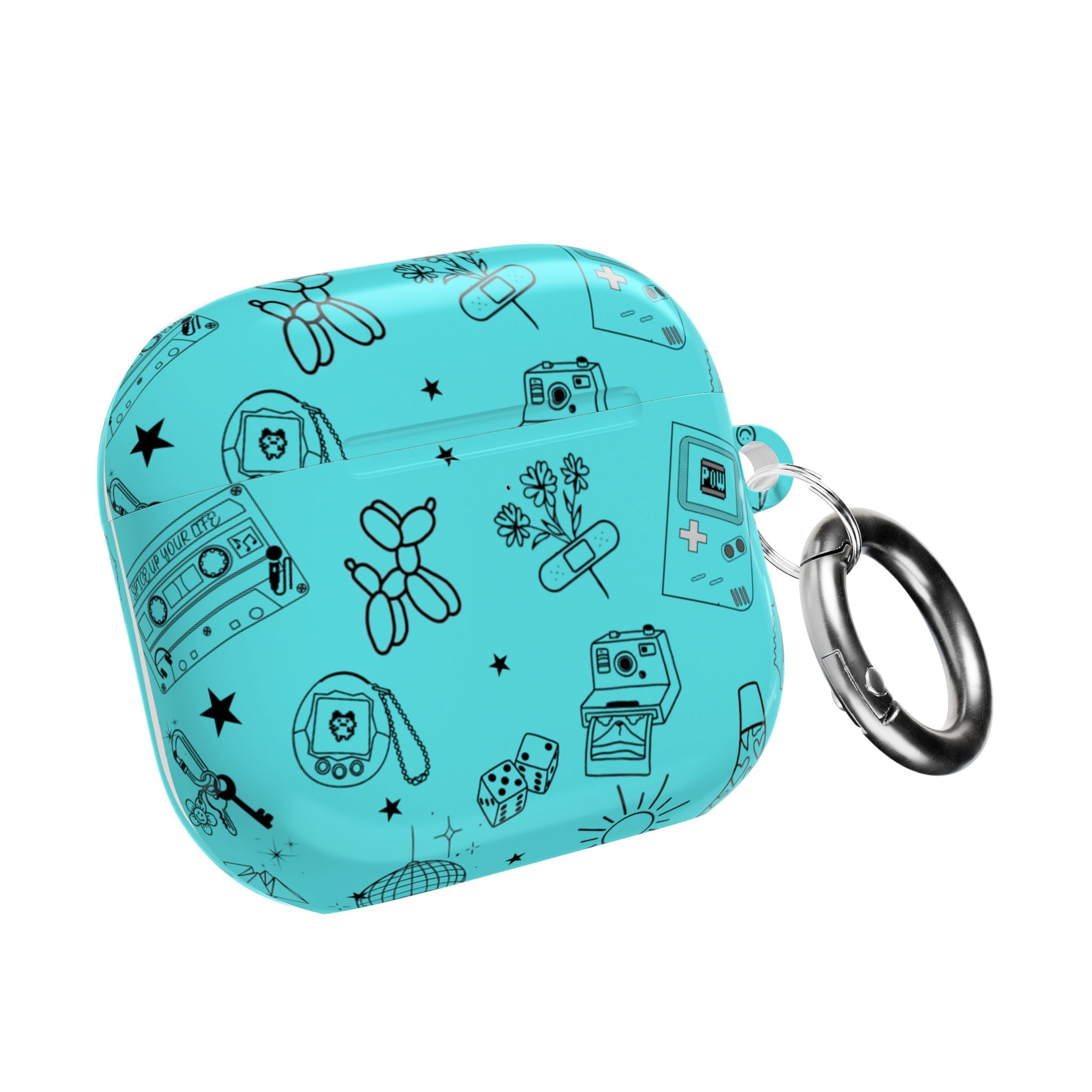 Cyan Tattoo Flash Airpods Case