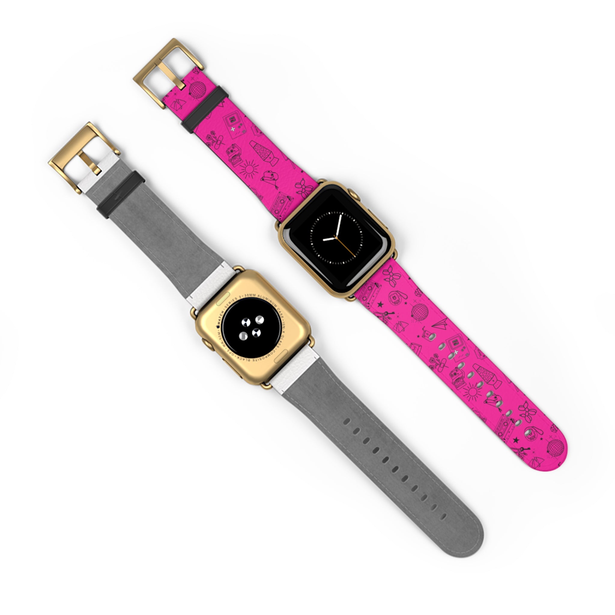 90s Nostalgia Tattoo Flash Watch Band Pink