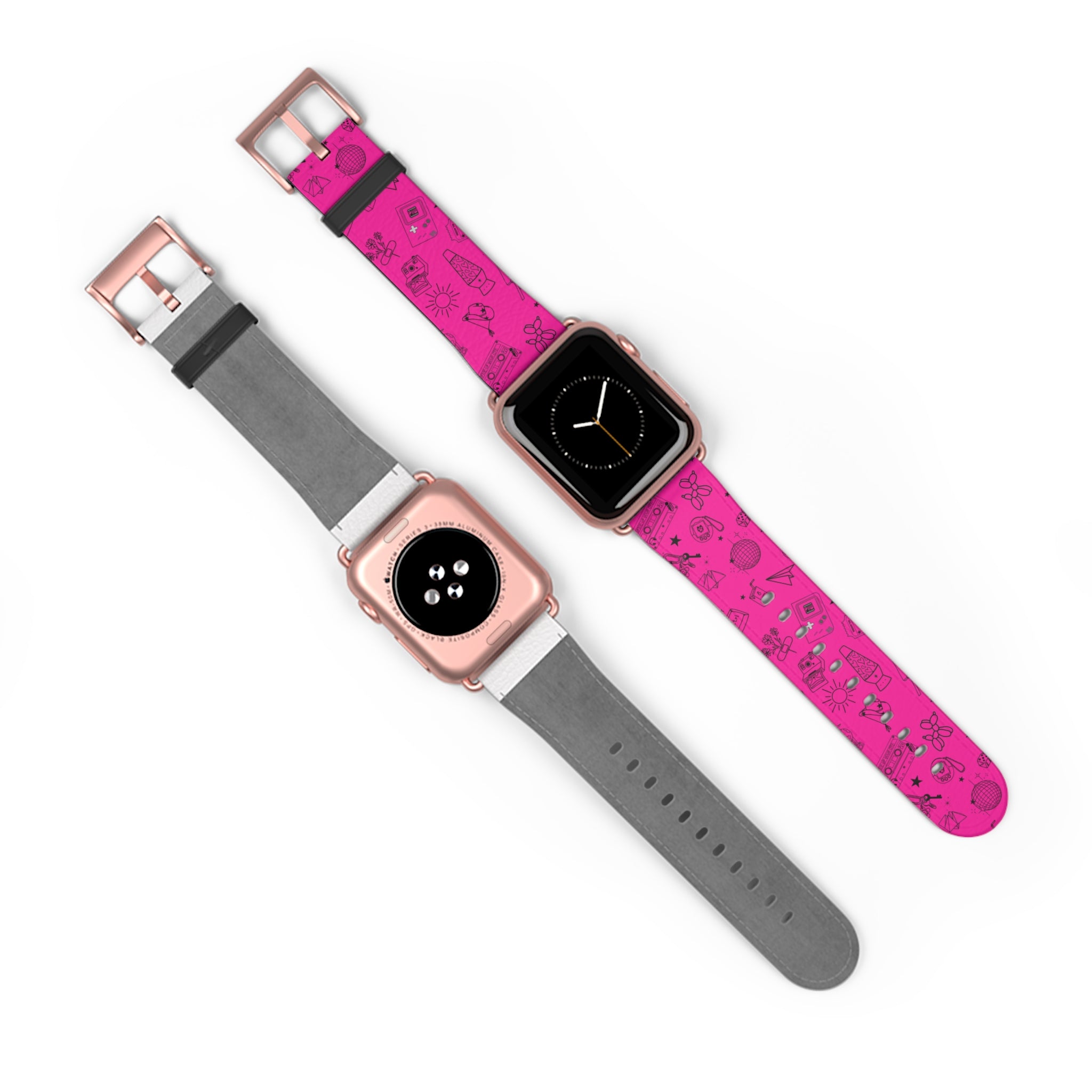 90s Nostalgia Tattoo Flash Watch Band Pink