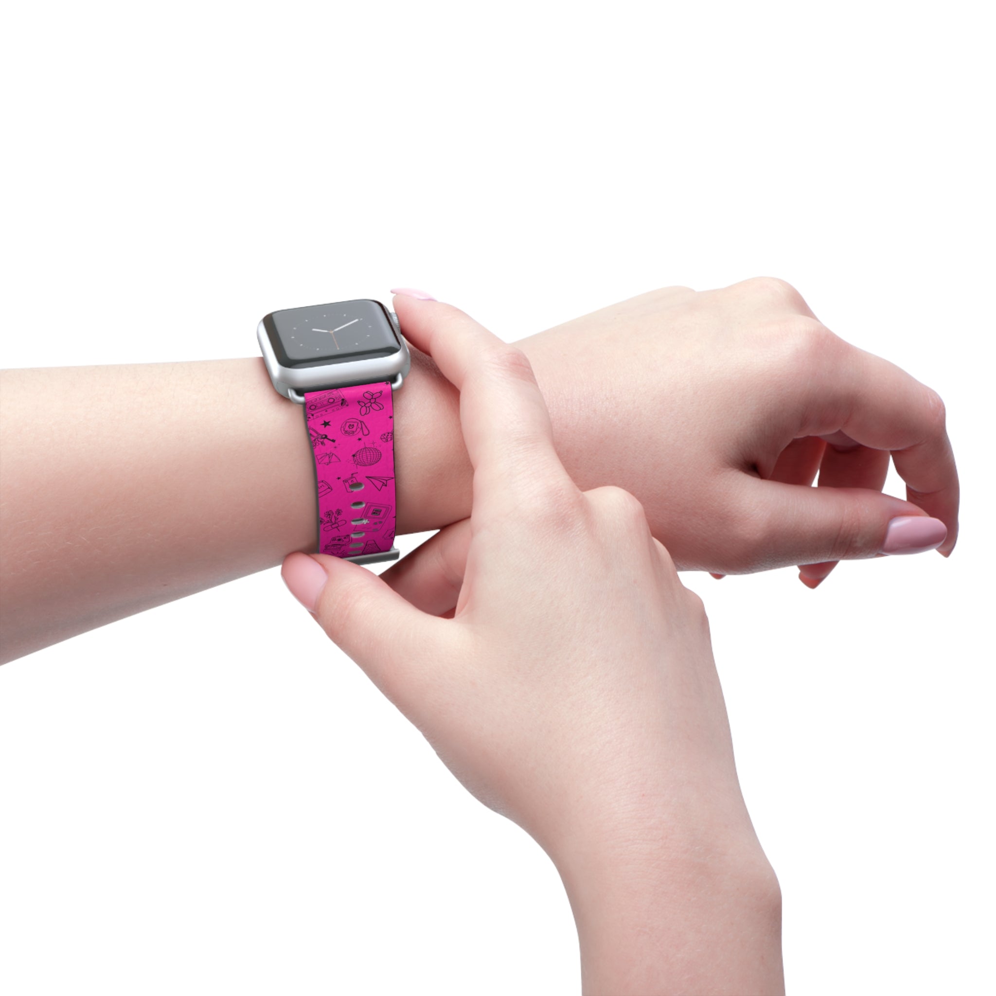 90s Nostalgia Tattoo Flash Watch Band Pink