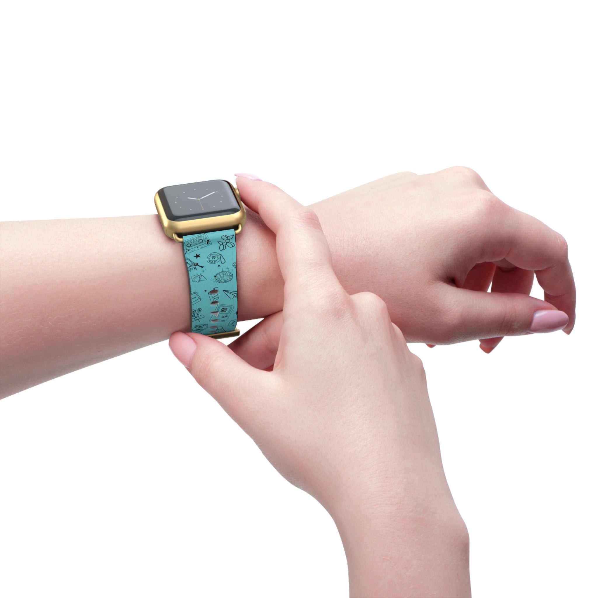 Cyan Flash Tattoo Watch Band Aqua
