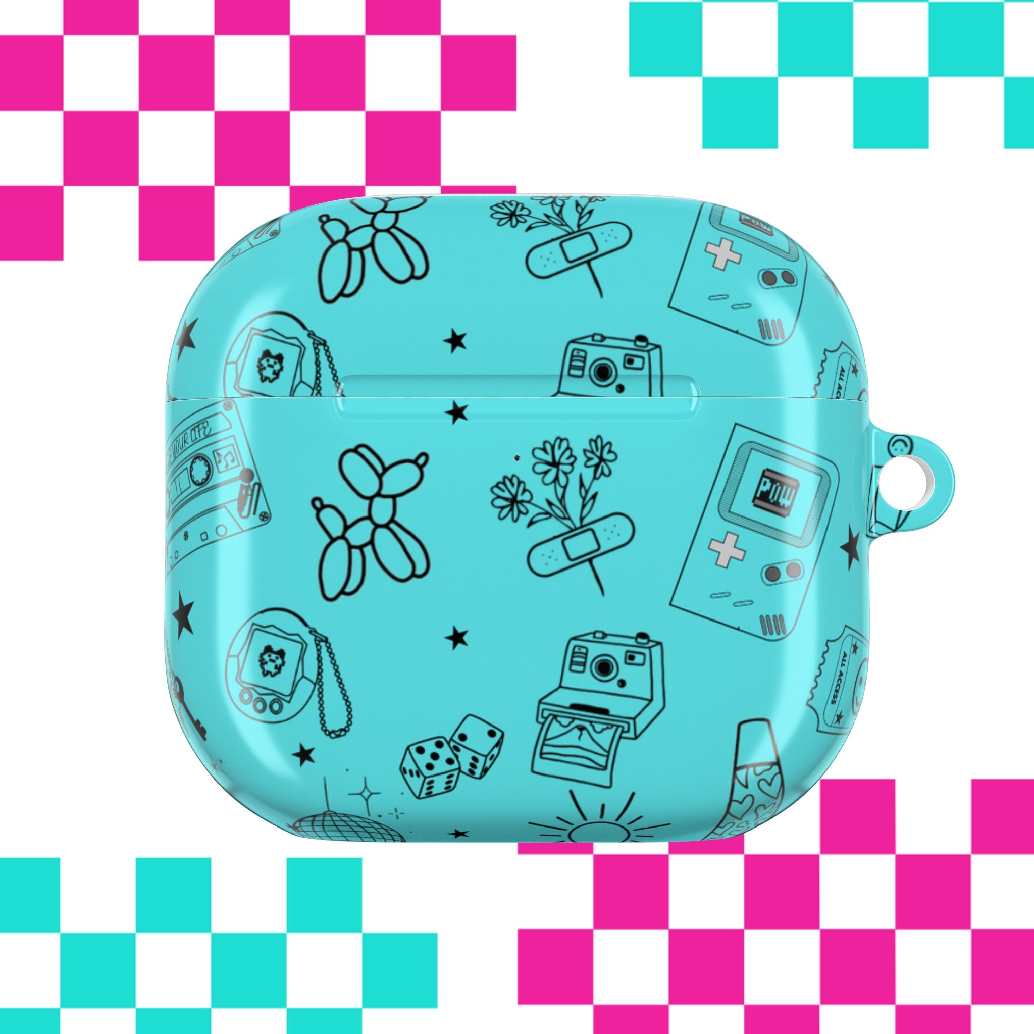 Cyan Tattoo Flash Airpods Case