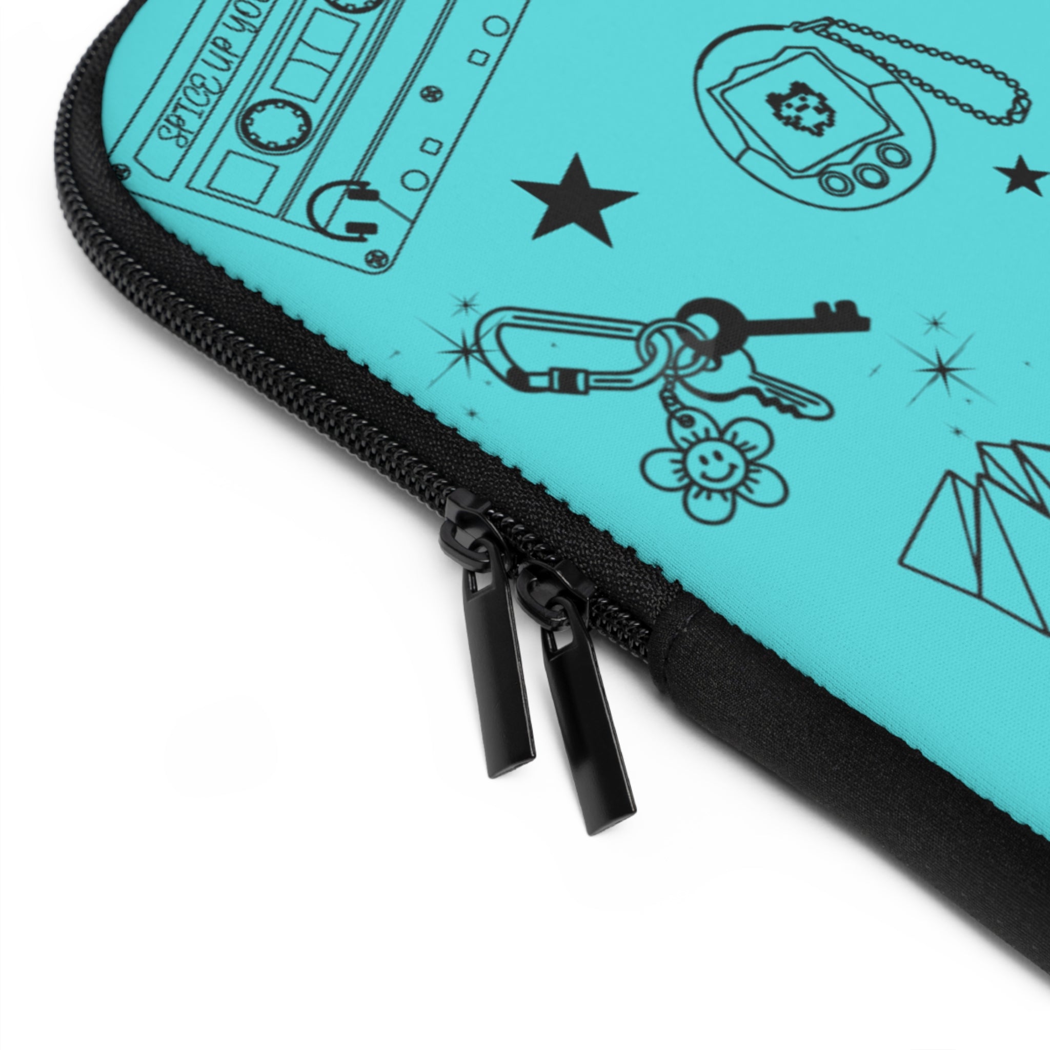 Cyan Tattoo Flash Laptop Case