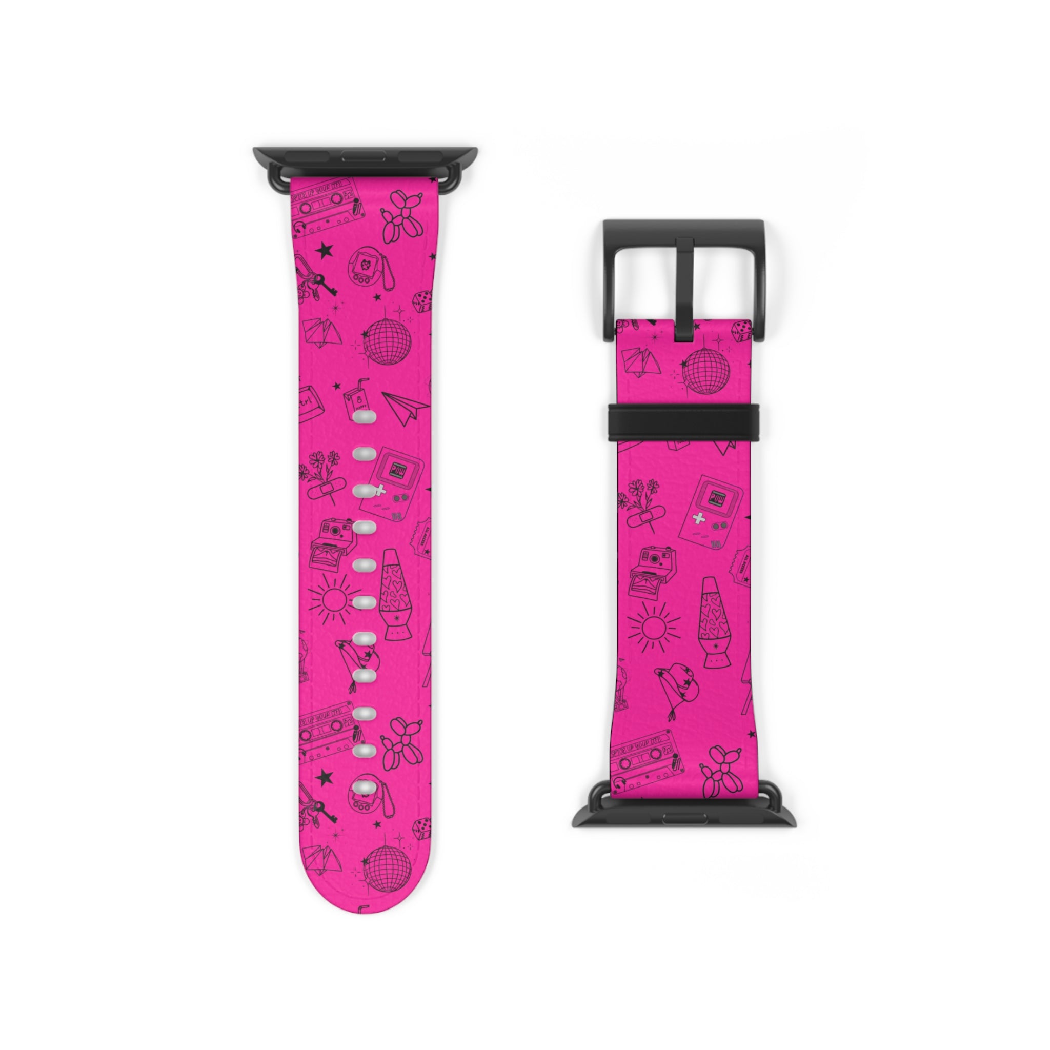 90s Nostalgia Tattoo Flash Watch Band Pink