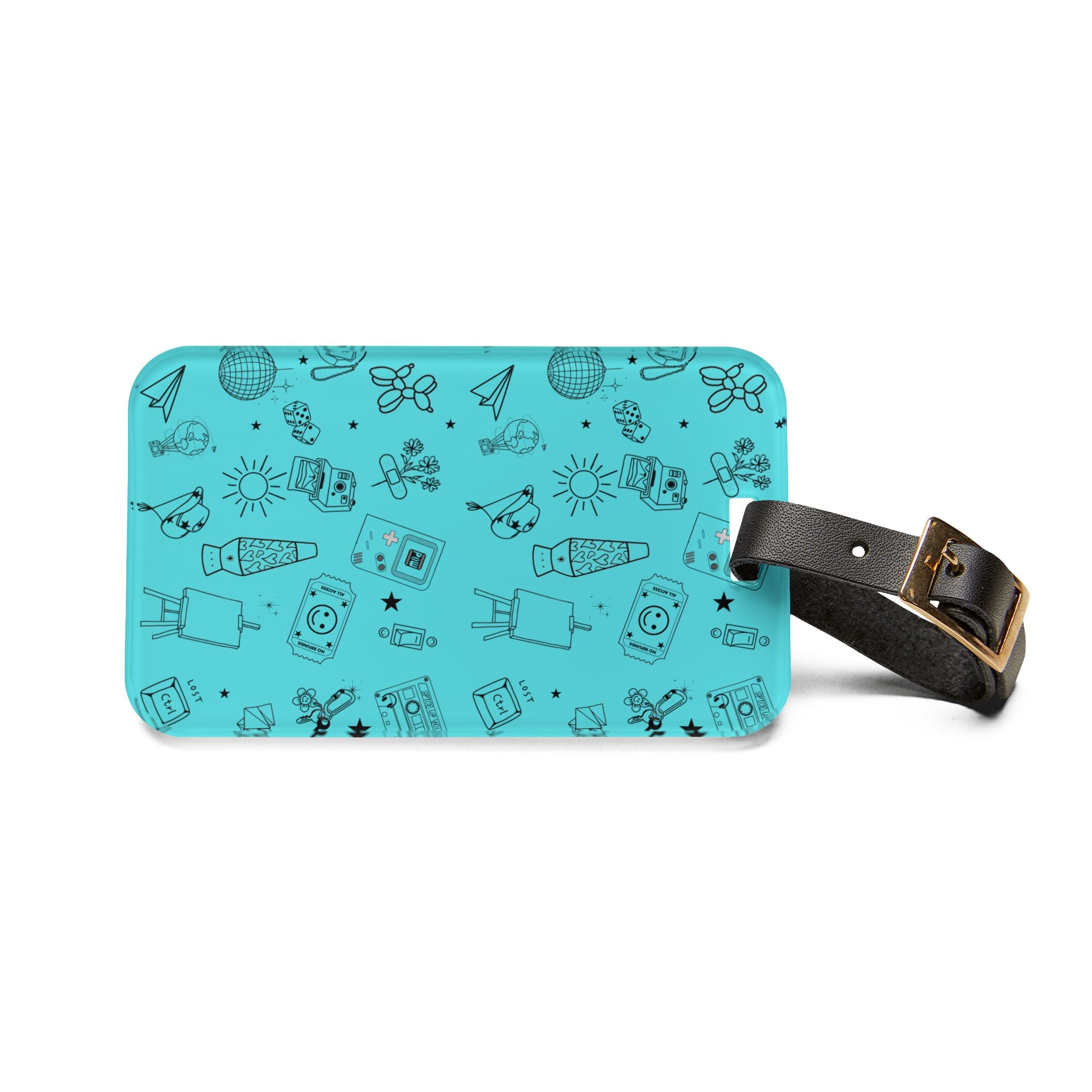 Cyan Flash Tattoo Luggage Tag