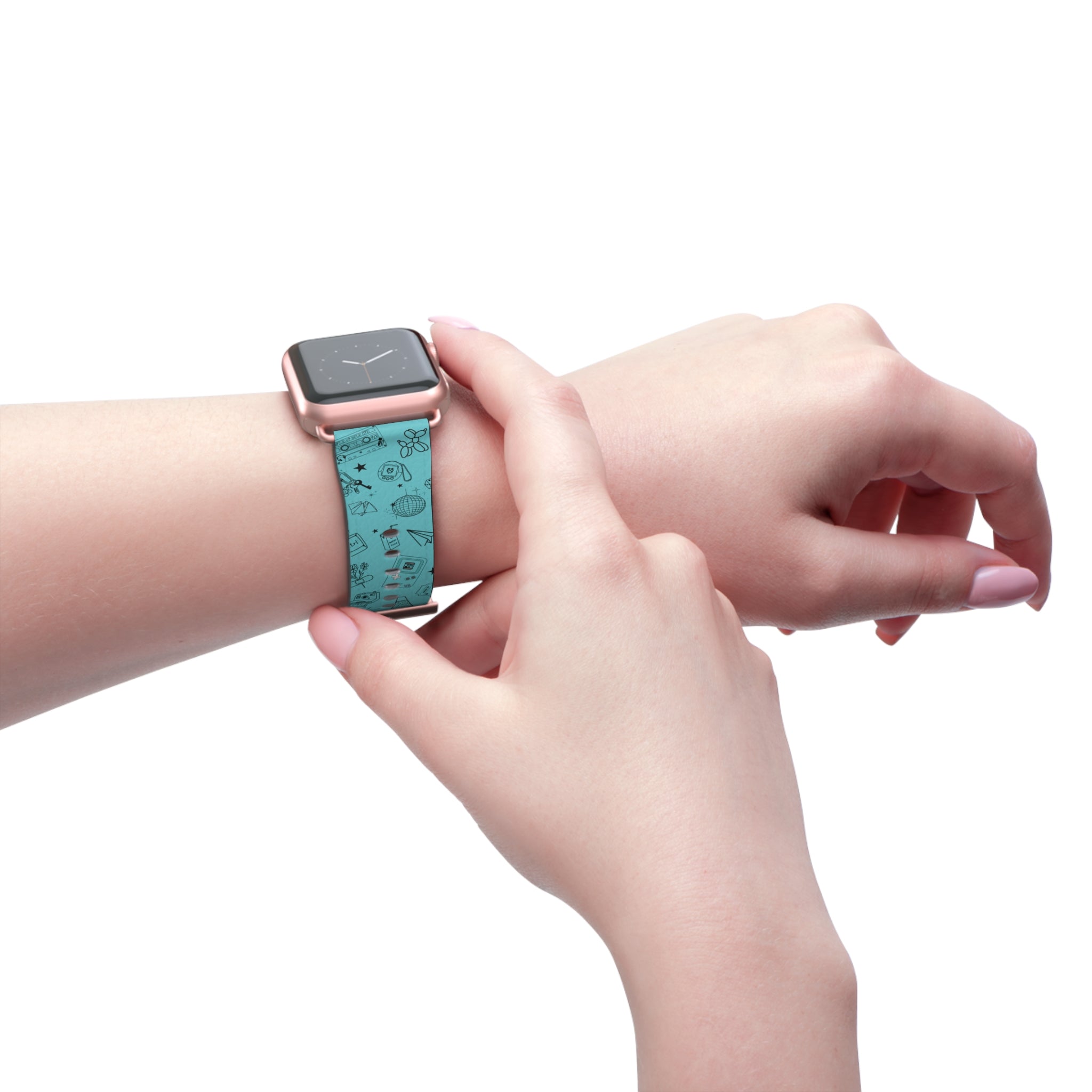 Cyan Flash Tattoo Watch Band Aqua