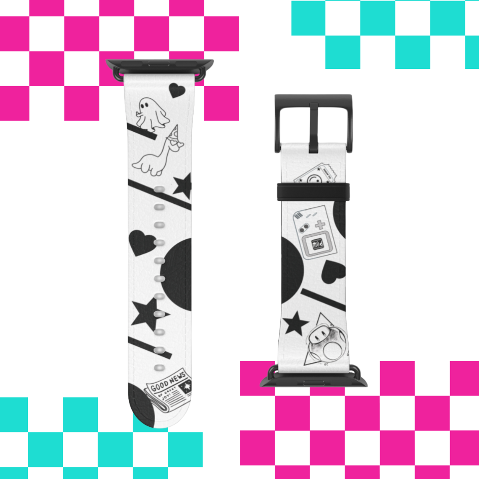 Flash Cute Tattoo Apple Watch Band White