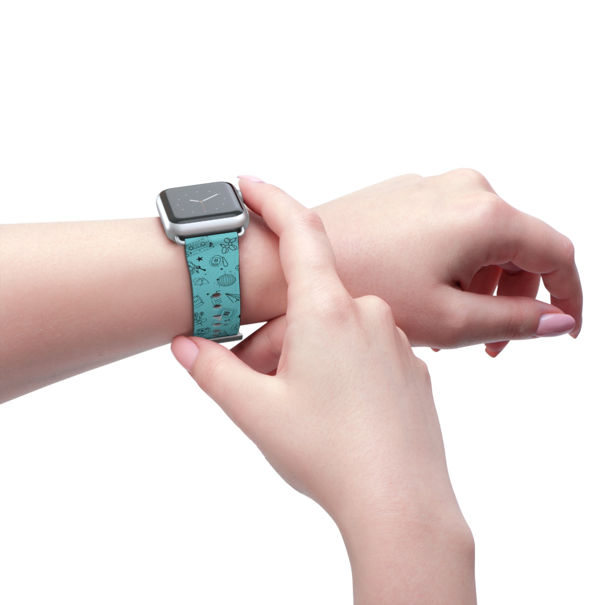 Cyan Flash Tattoo Watch Band Aqua