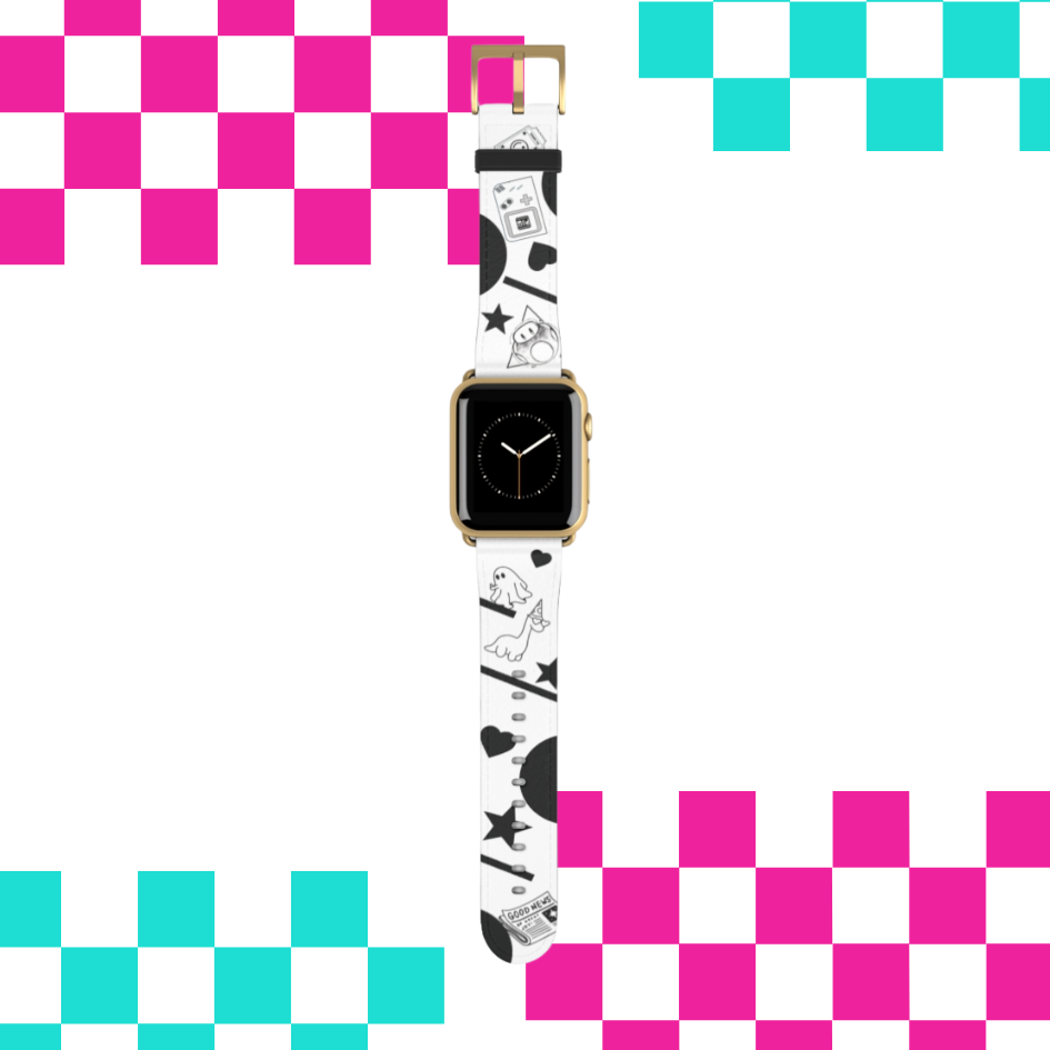 Flash Cute Tattoo Apple Watch Band White