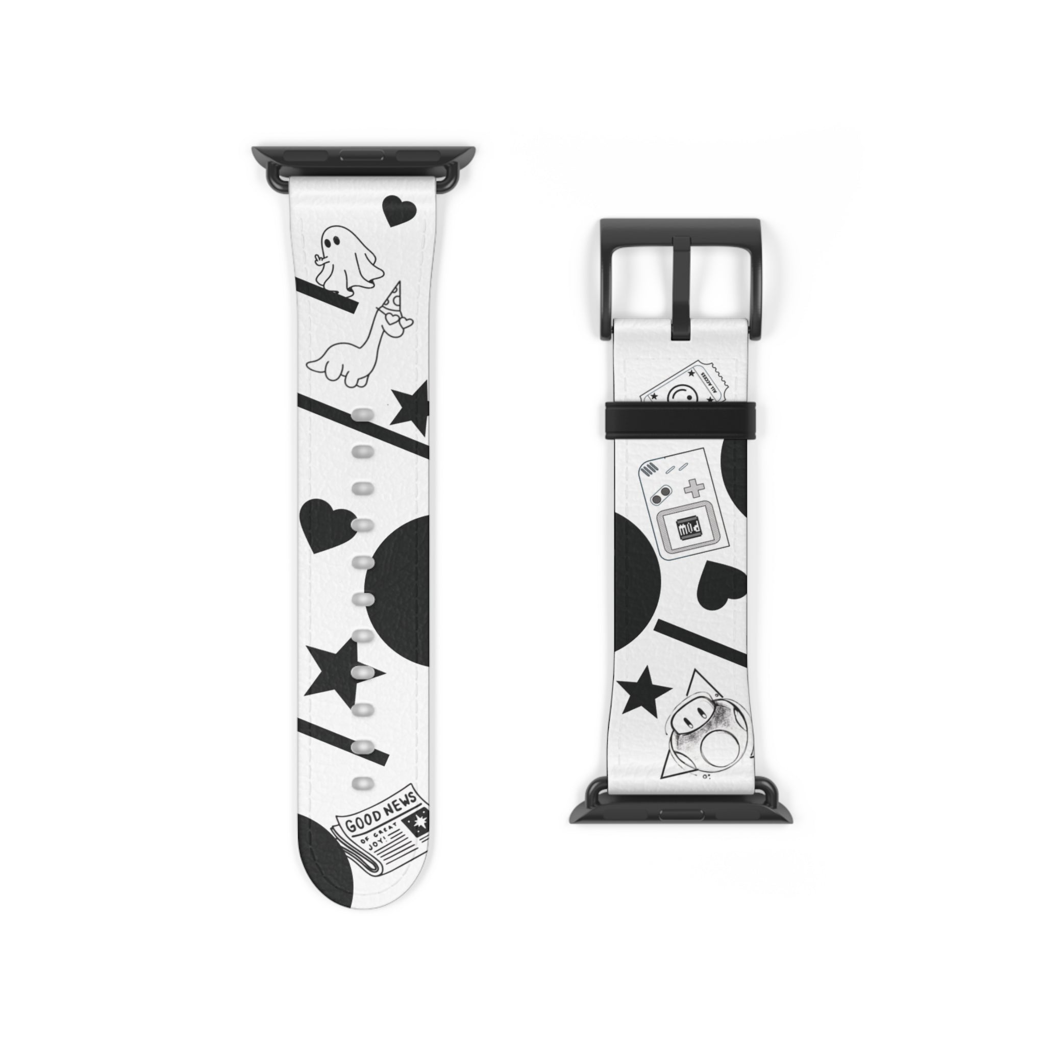 Flash Cute Tattoo Apple Watch Band White