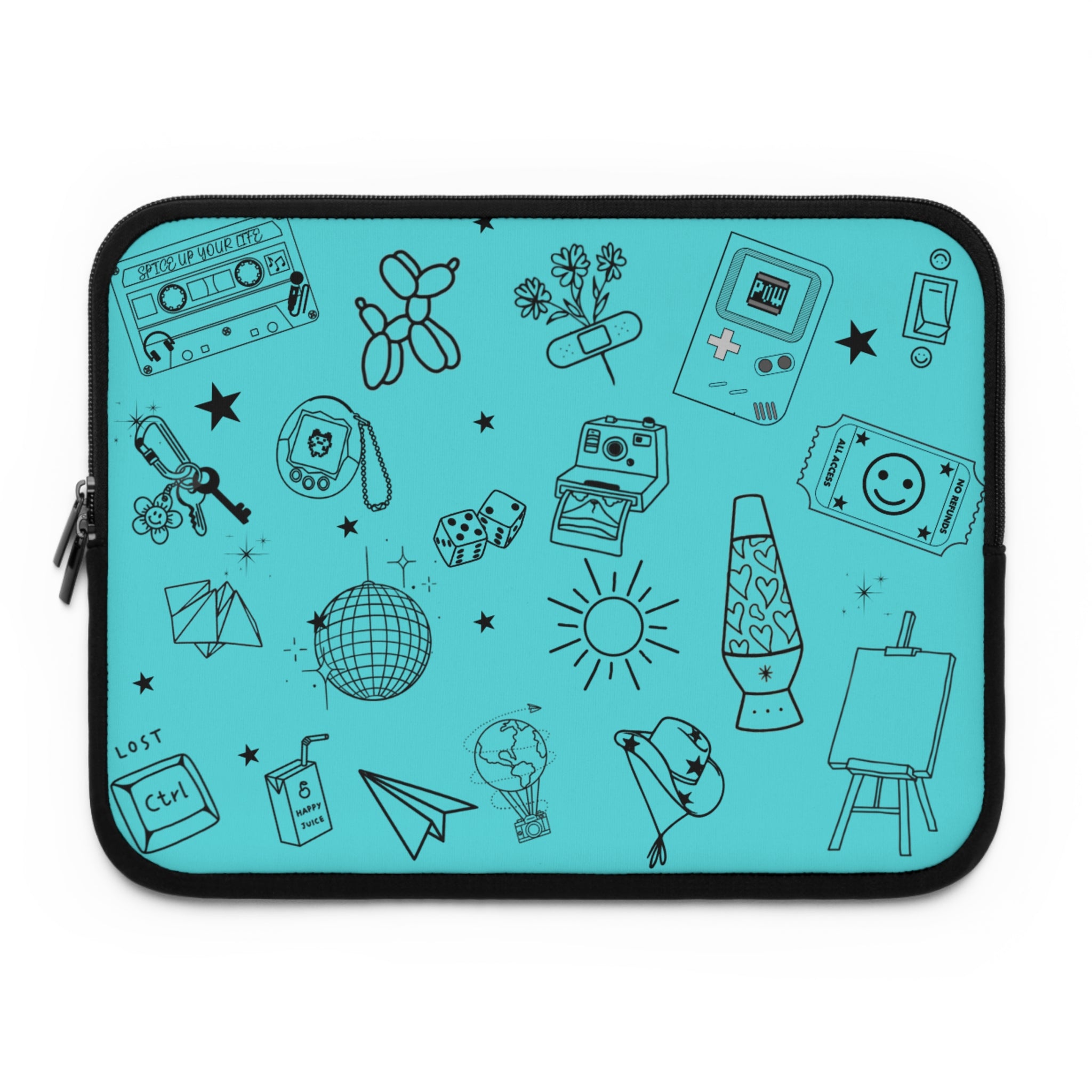 Cyan Tattoo Flash Laptop Case
