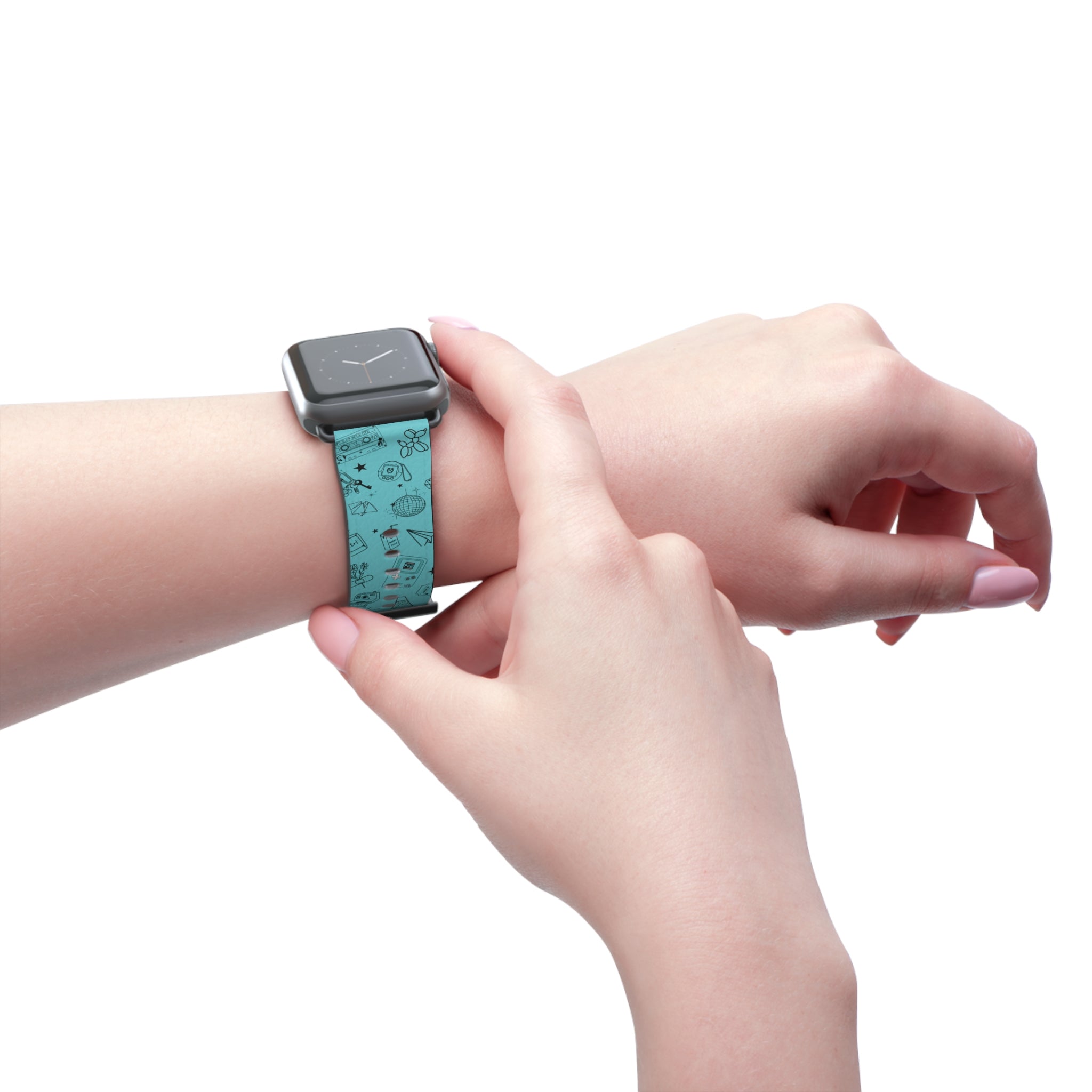 Cyan Flash Tattoo Watch Band Aqua