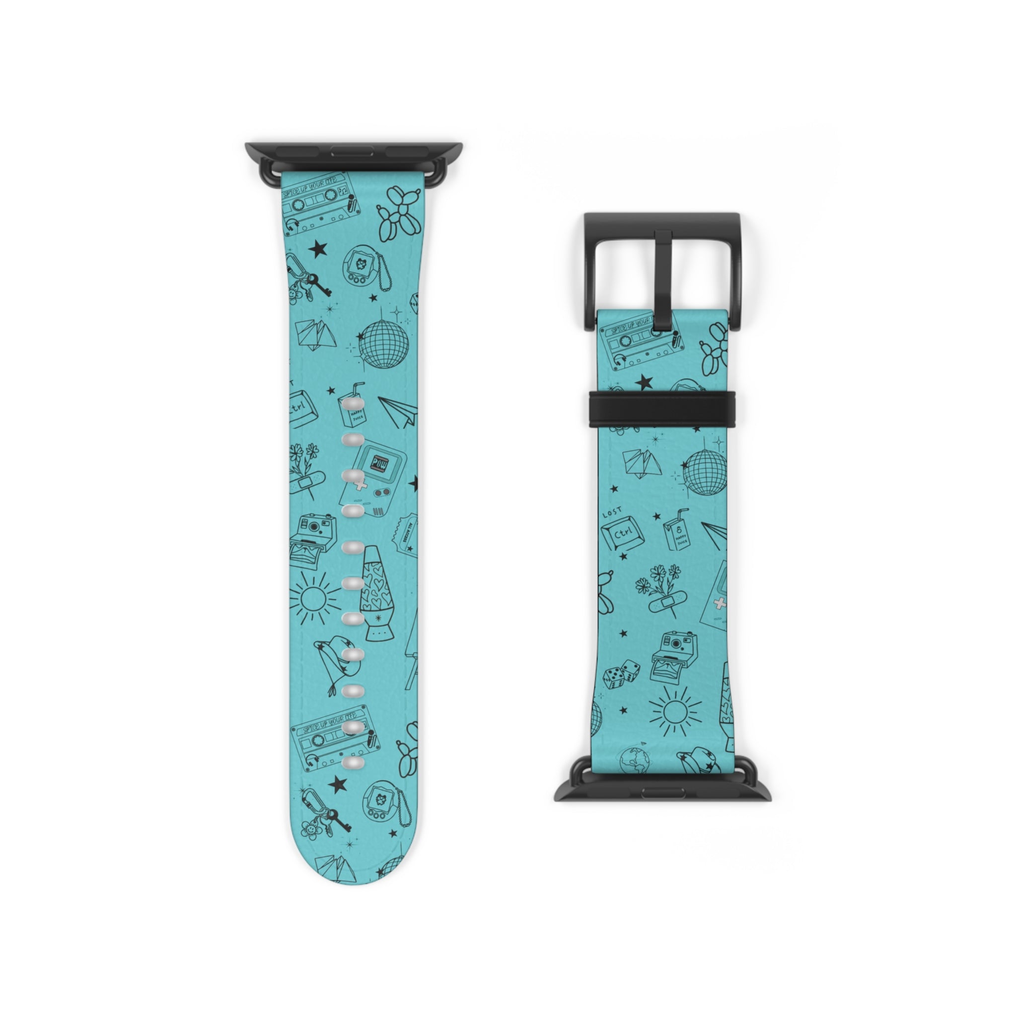 Cyan Flash Tattoo Watch Band Aqua
