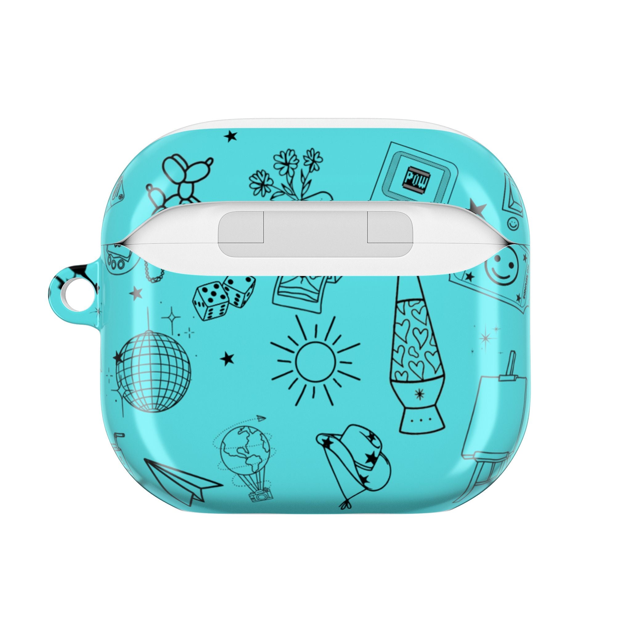 Cyan Tattoo Flash Airpods Case