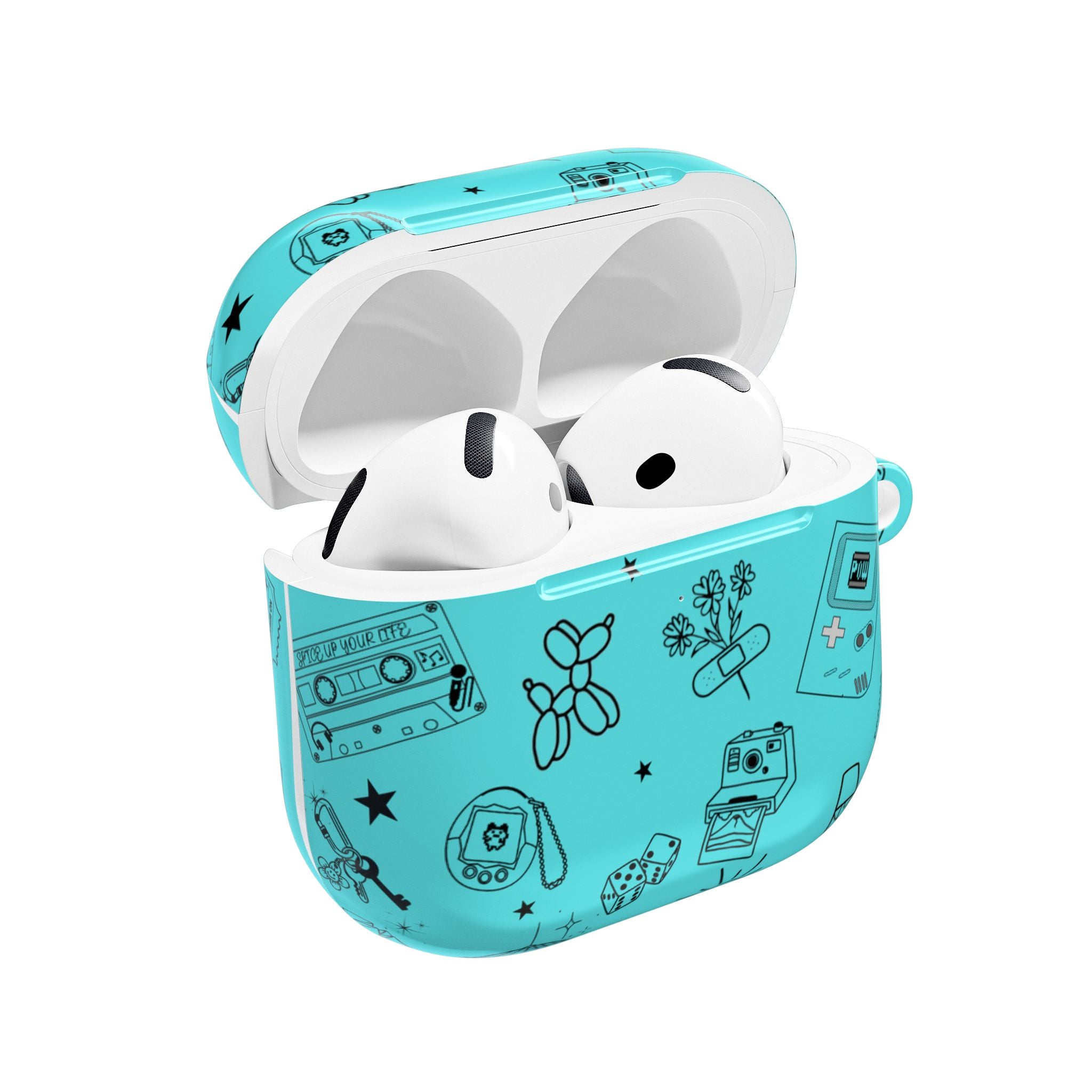 Cyan Tattoo Flash Airpods Case