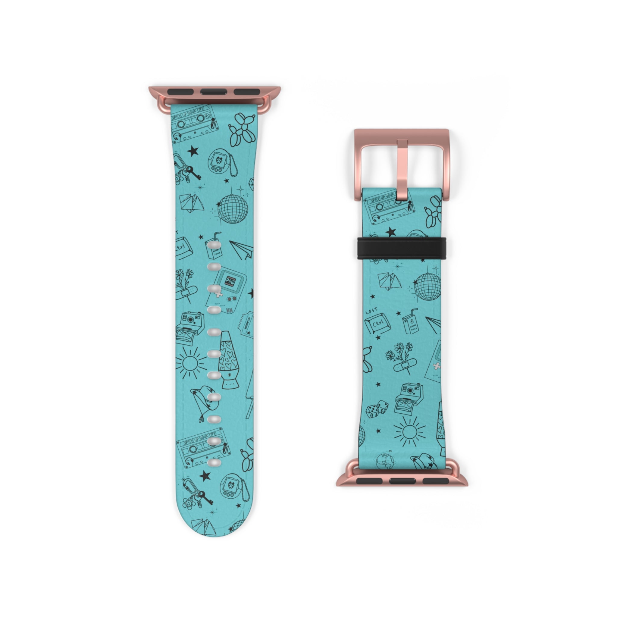 Cyan Flash Tattoo Watch Band Aqua