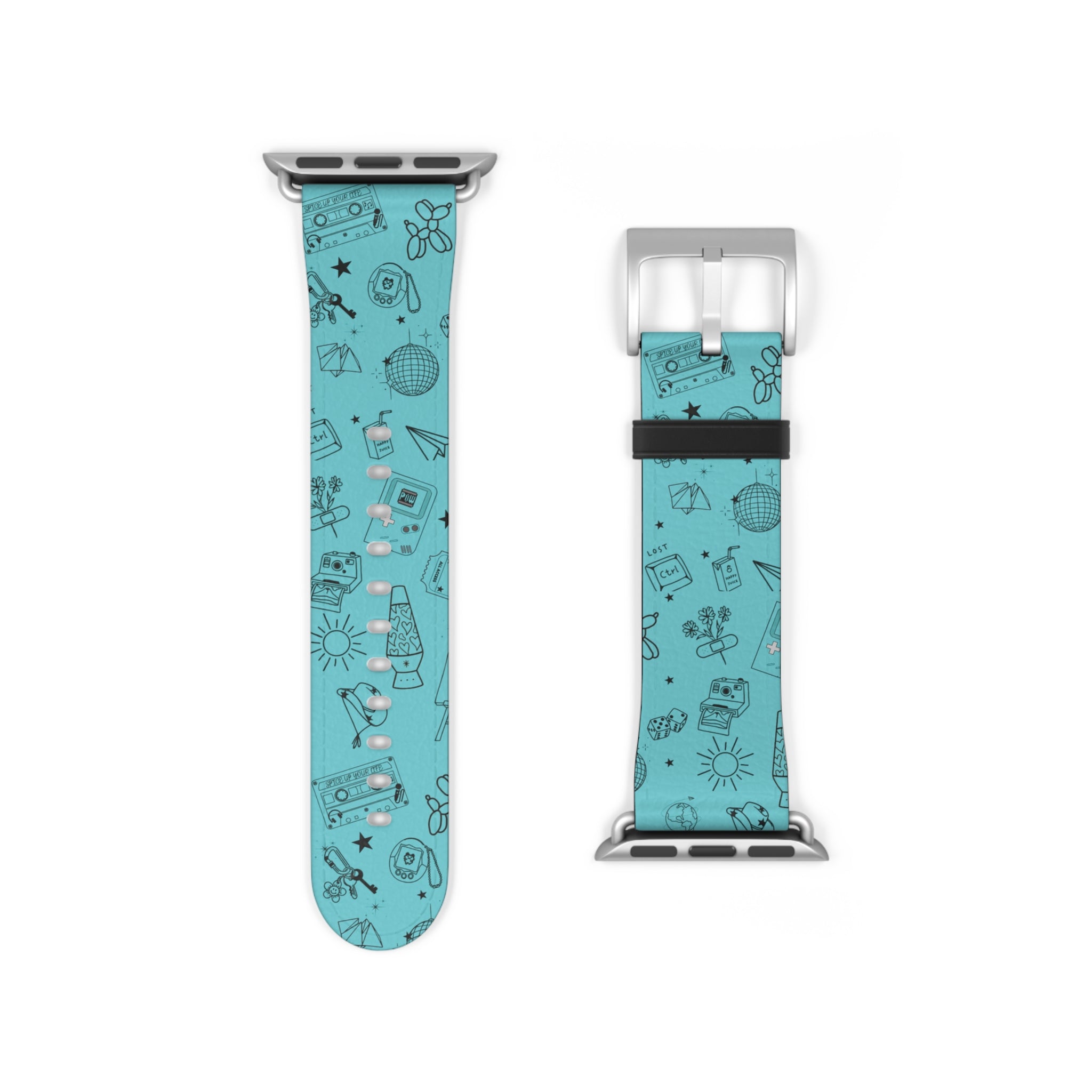 Cyan Flash Tattoo Watch Band Aqua
