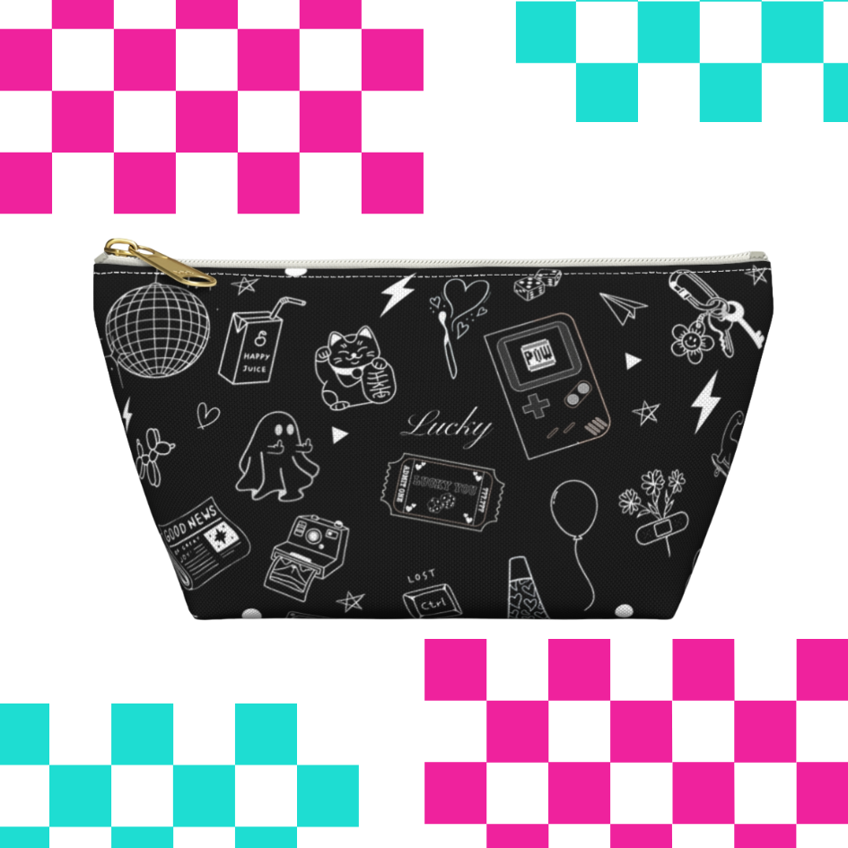 Flash Tattoo Style Zip Through Multi Purpose Pouch