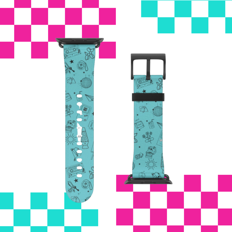 Cyan Flash Tattoo Watch Band Aqua