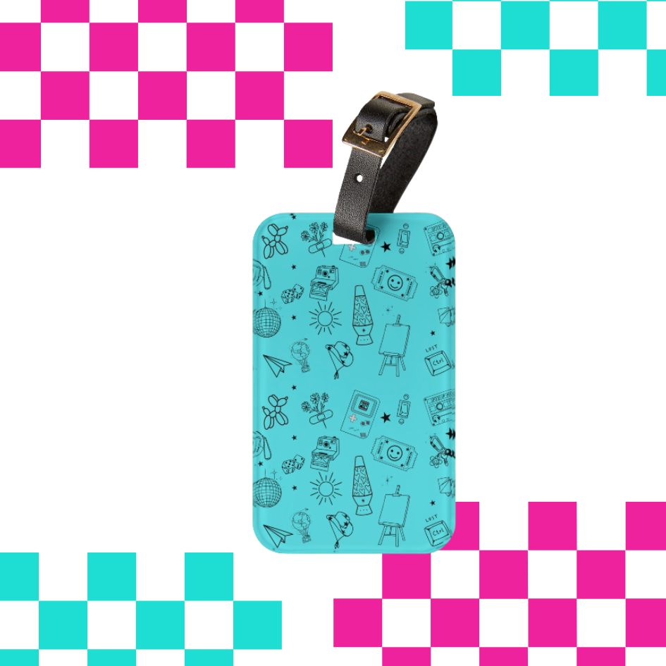Cyan Flash Tattoo Luggage Tag