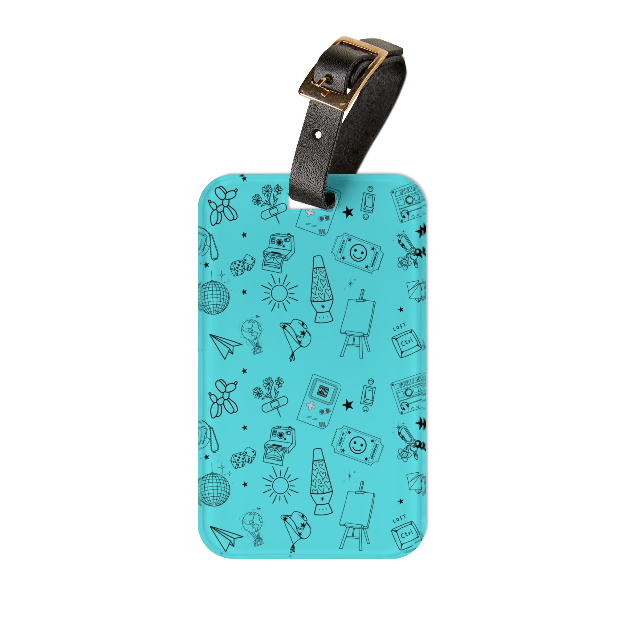 Cyan Flash Tattoo Luggage Tag