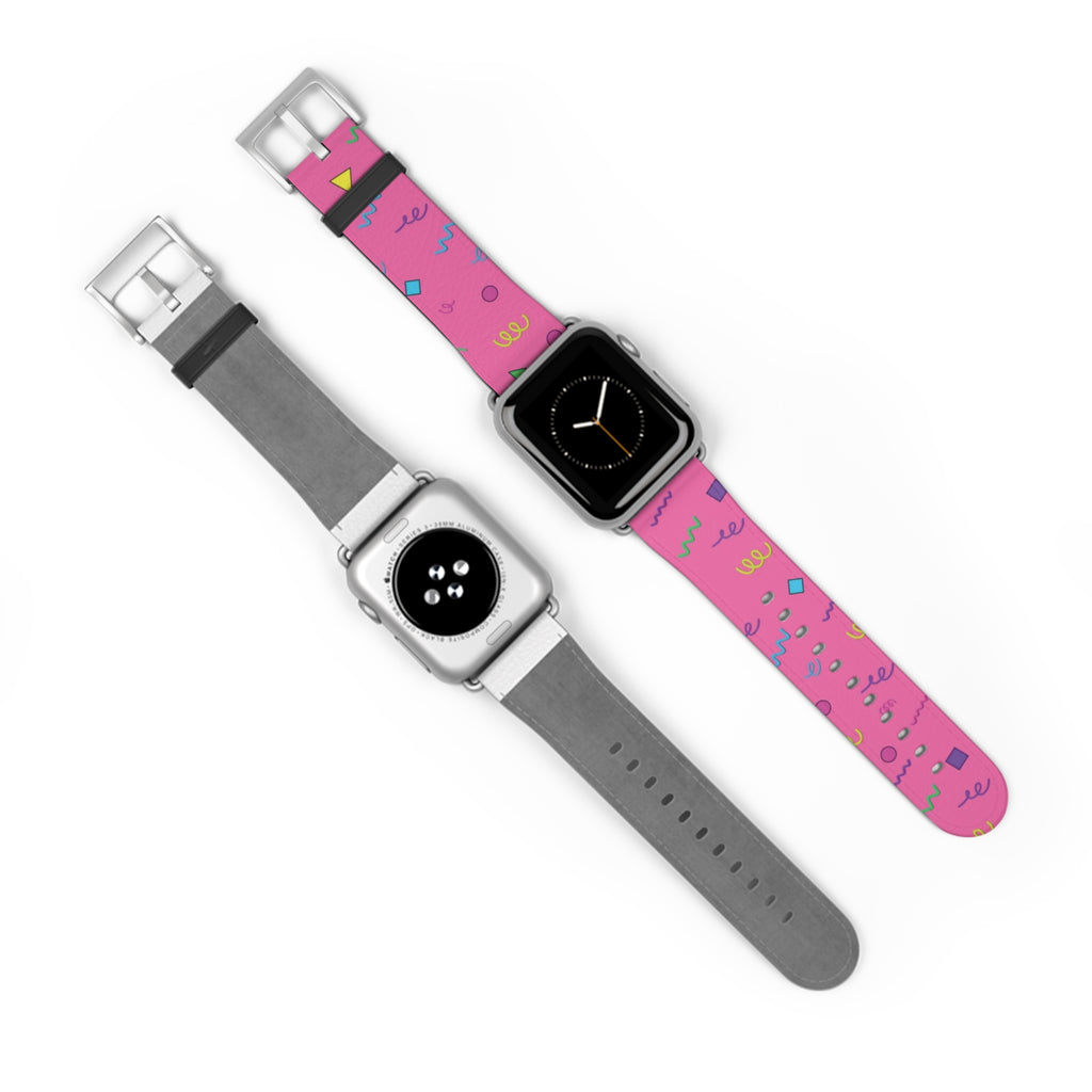 Girl Talk Print Watch Band Pink