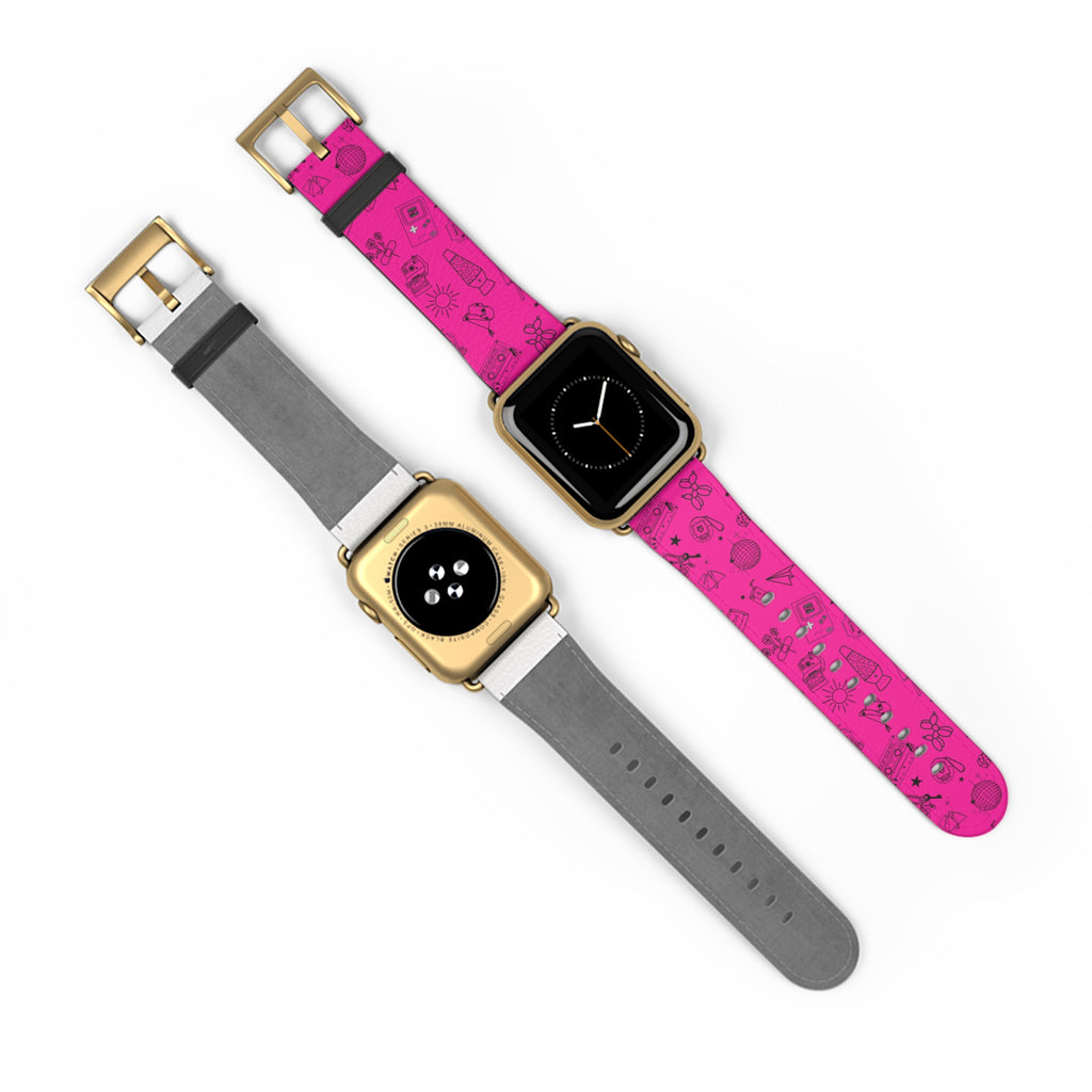 90s Nostalgia Tattoo Flash Watch Band Pink