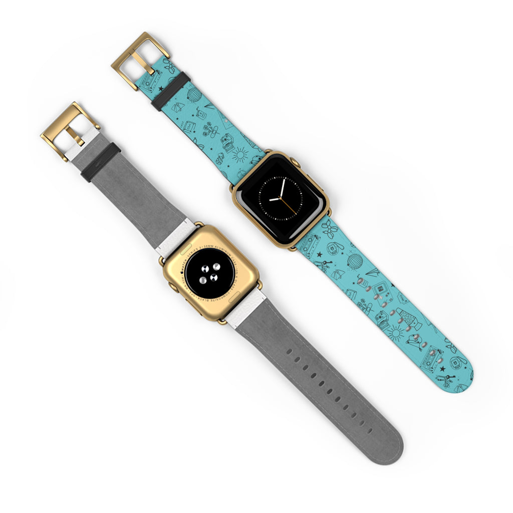 Cyan Flash Tattoo Watch Band Aqua