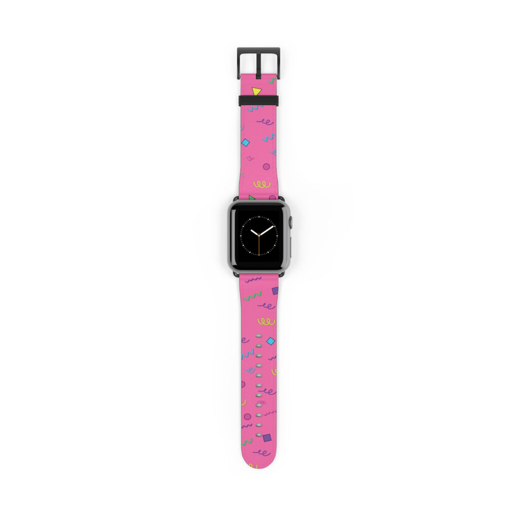Girl Talk Print Watch Band Pink