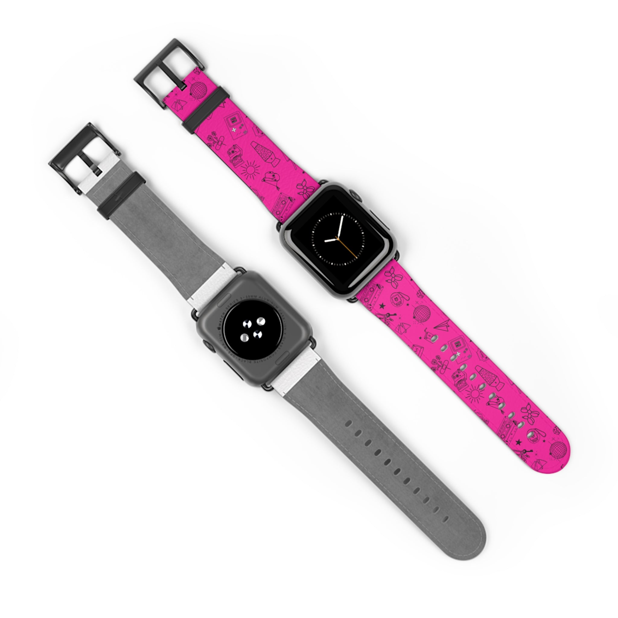 90s Nostalgia Tattoo Flash Watch Band Pink