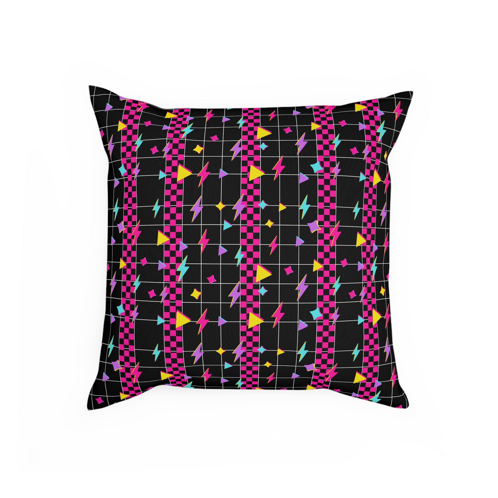 Retro Lightning Cushion | Vibrant Throw Pillow for Home Decor, 80s Style Pillow, Living Room Accent, Gift Idea