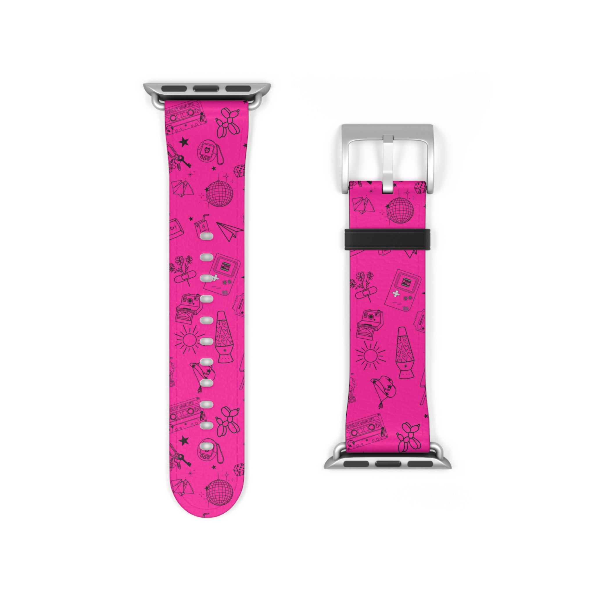 90s Nostalgia Tattoo Flash Watch Band Pink