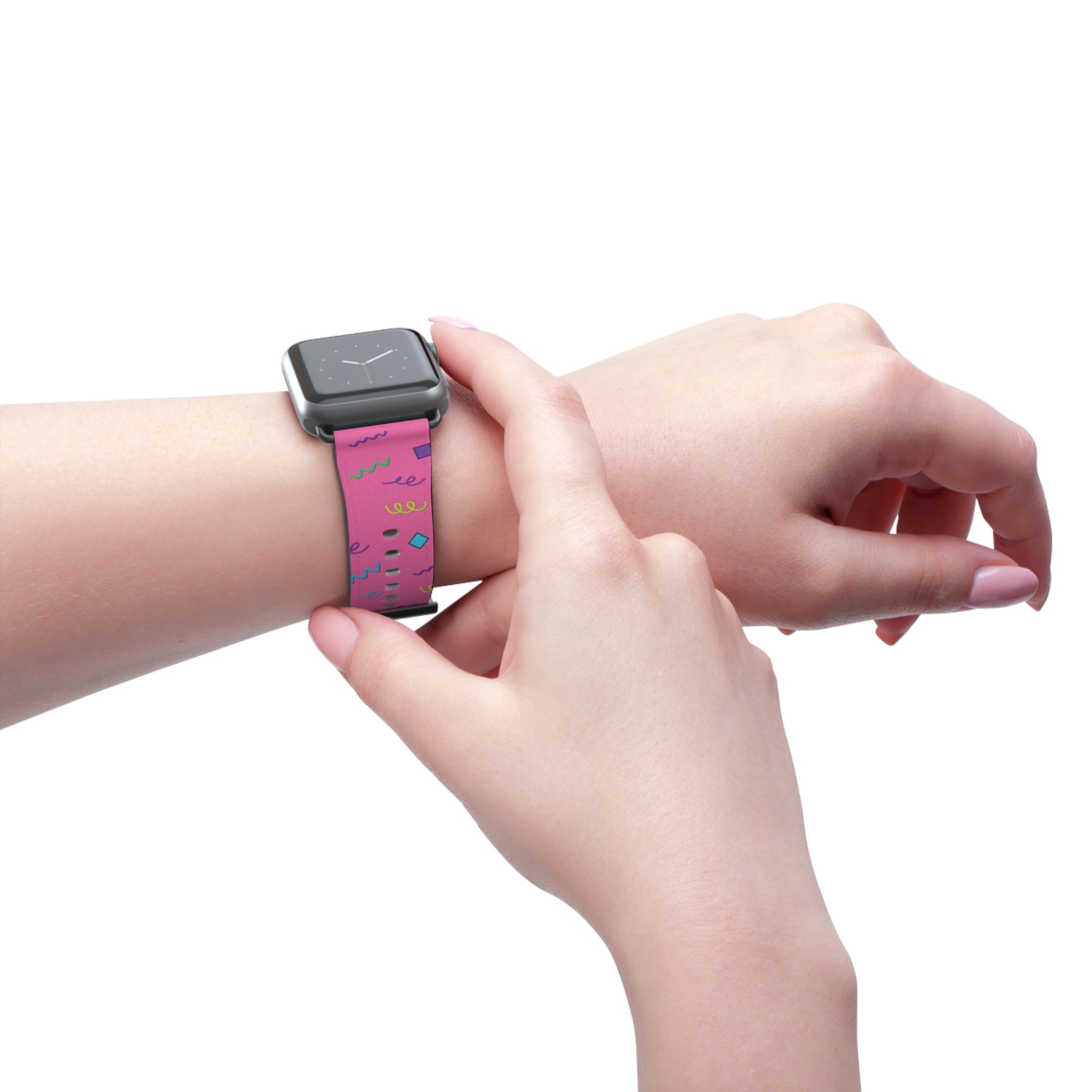Girl Talk Print Watch Band Pink
