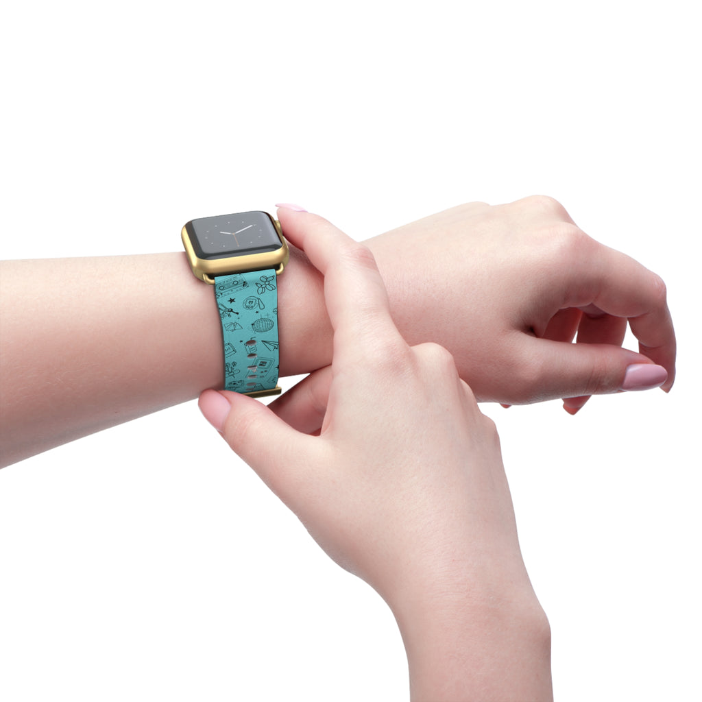 Cyan Flash Tattoo Watch Band Aqua