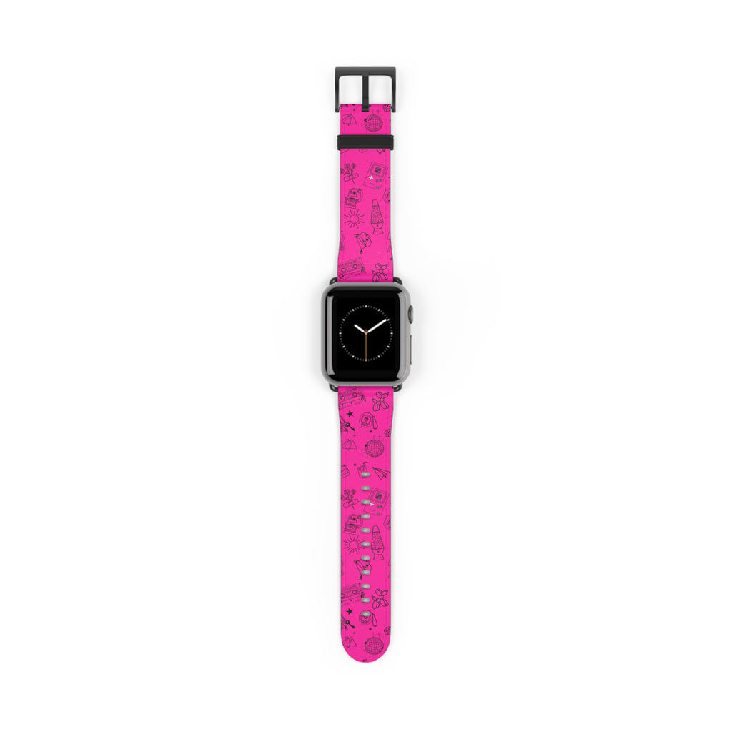 90s Nostalgia Tattoo Flash Watch Band Pink