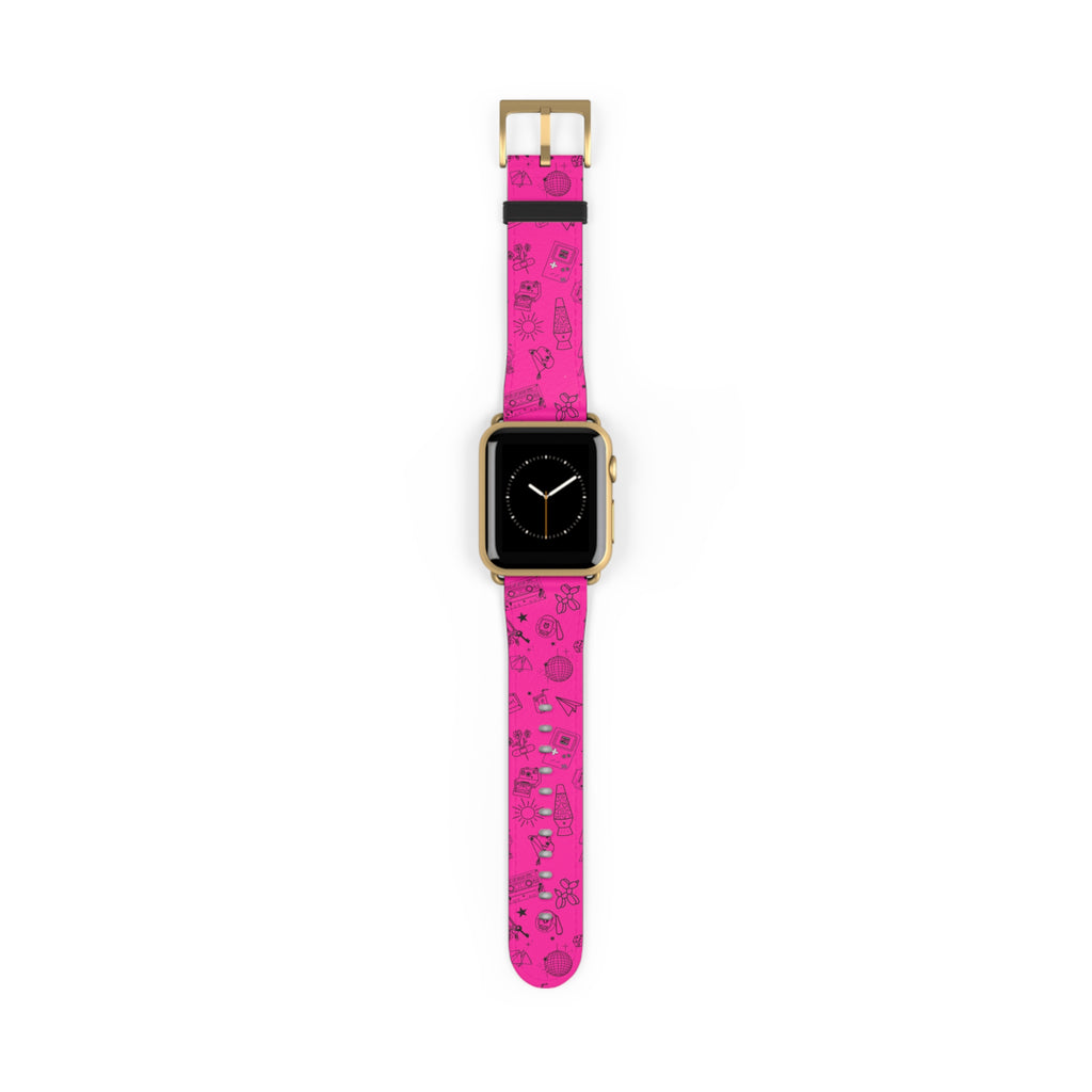 90s Nostalgia Tattoo Flash Watch Band Pink