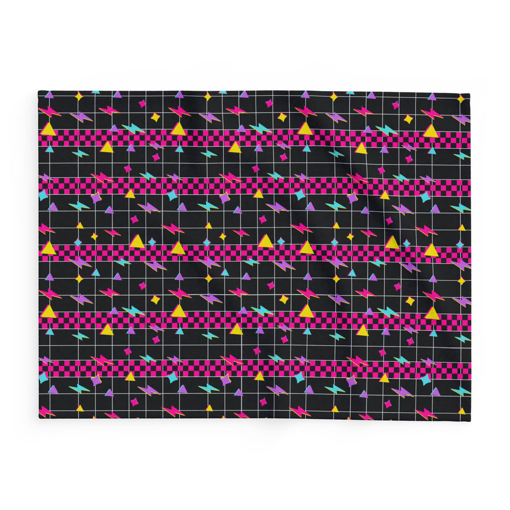Retro Lightning Arctic Fleece Blanket, Cozy Throw for Home Decor,  80s print