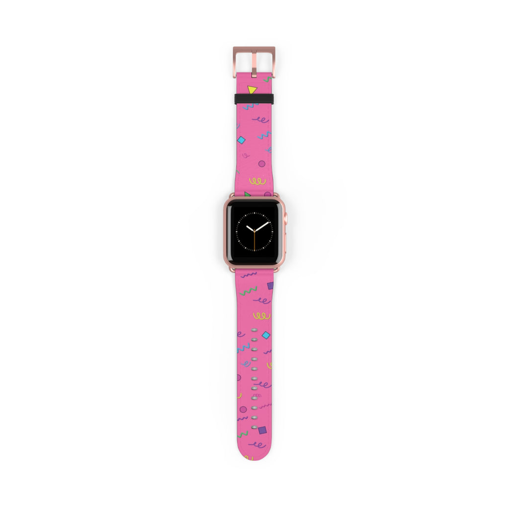 Girl Talk Print Watch Band Pink