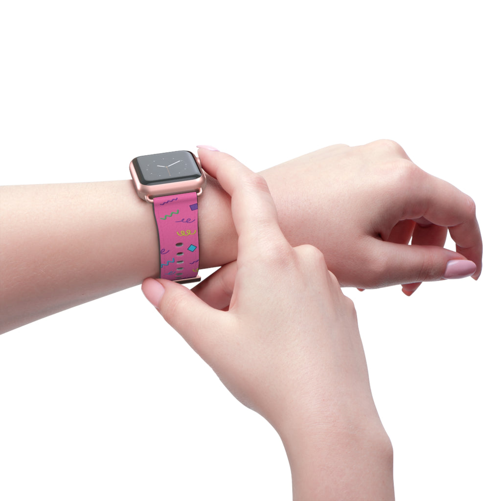 Girl Talk Print Watch Band Pink