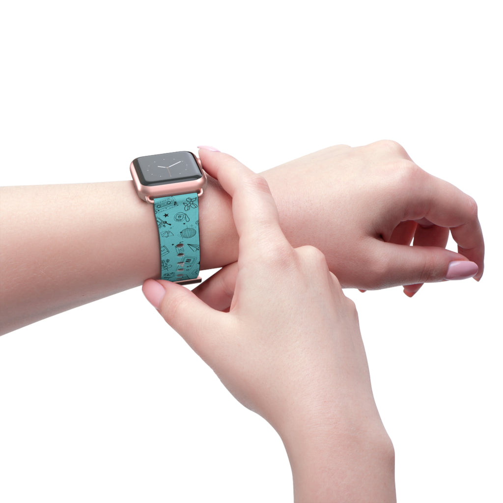 Cyan Flash Tattoo Watch Band Aqua