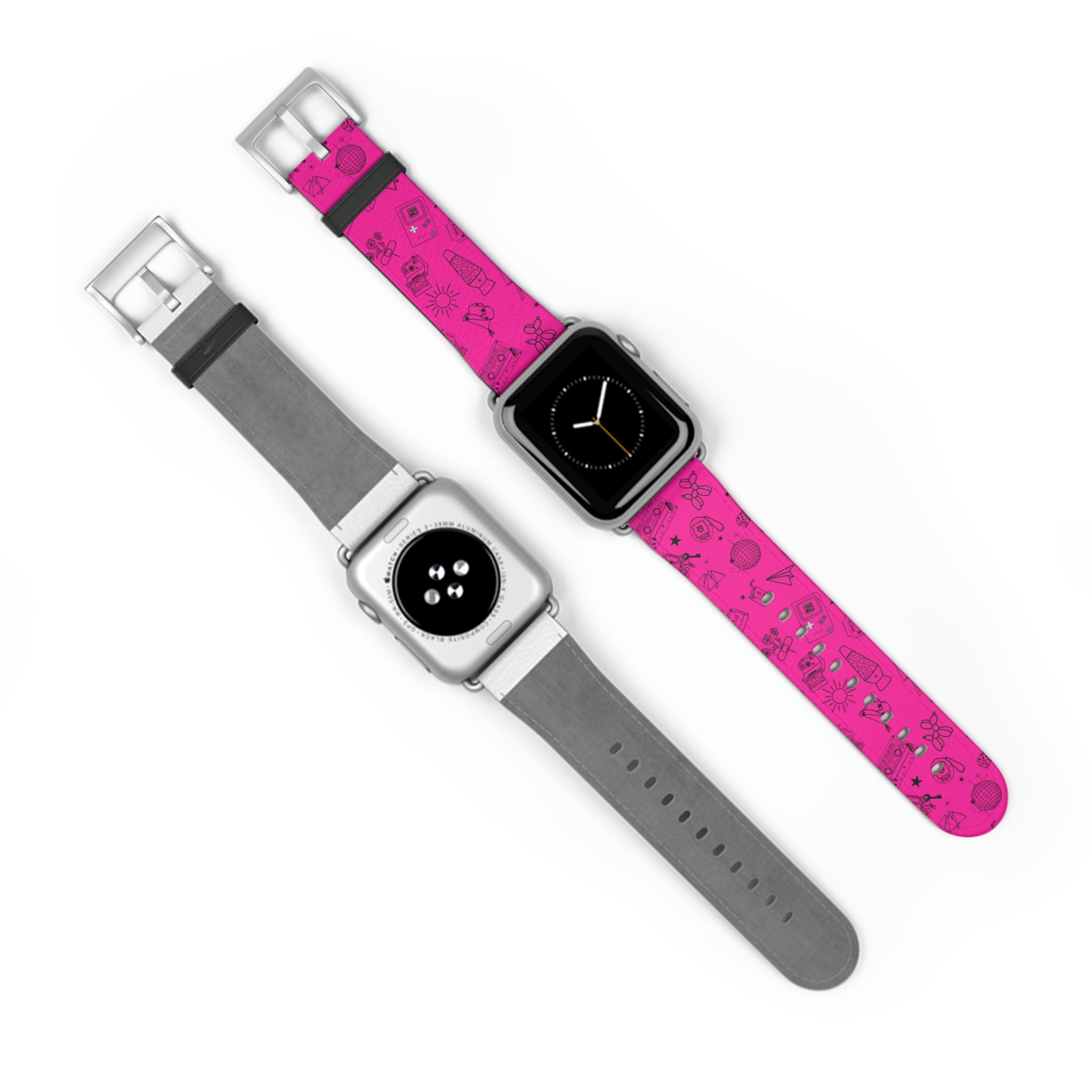 90s Nostalgia Tattoo Flash Watch Band Pink