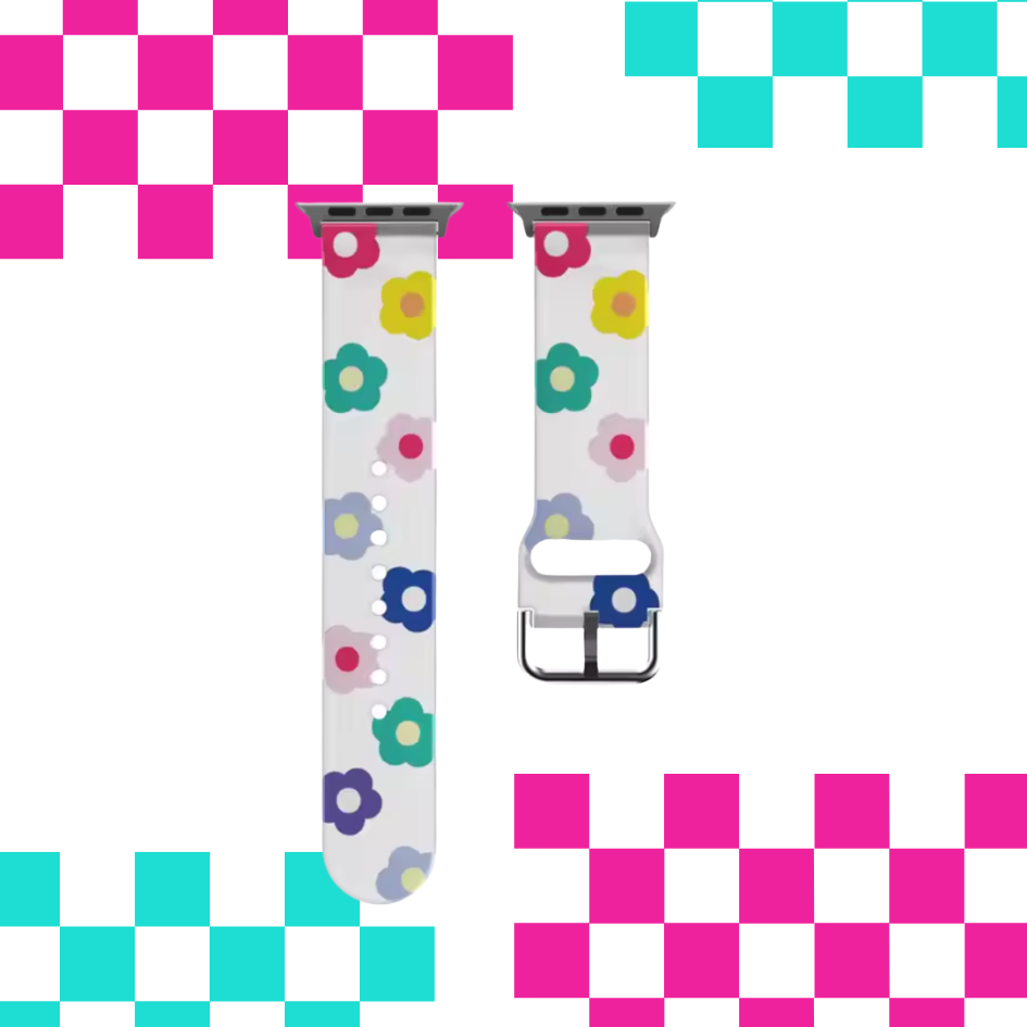 Flower Power Transparent Watch Strap