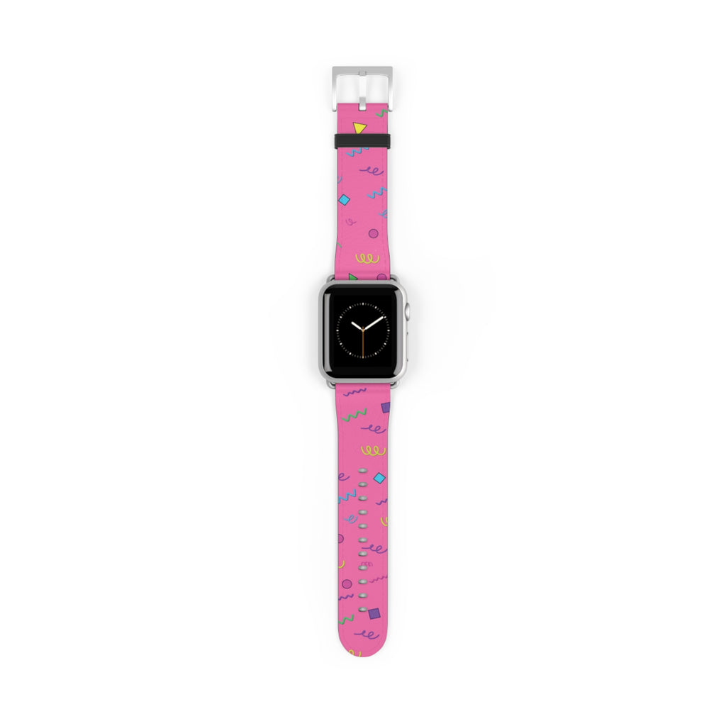 Girl Talk Print Watch Band Pink