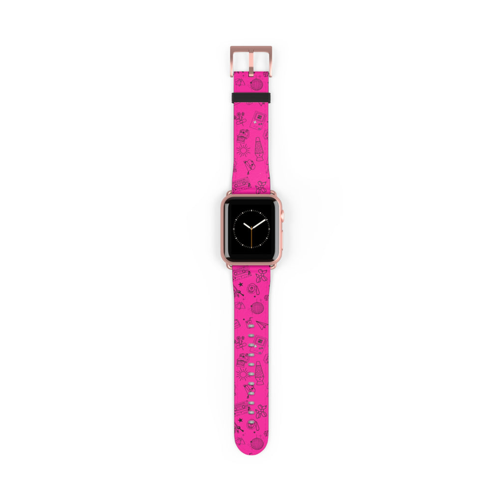 90s Nostalgia Tattoo Flash Watch Band Pink