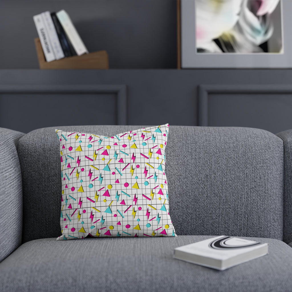 Funfax Lightning Bolt Geometric Cushion - Modern Retro Decor, Vibrant Home Accent, Kids Room, Gift Idea, Couch Pillow