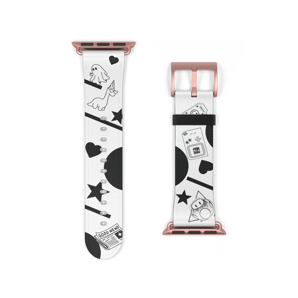 Flash Cute Tattoo Apple Watch Band White
