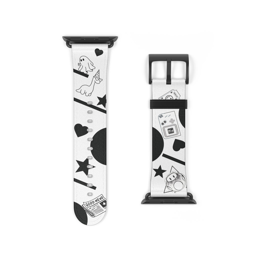 Flash Cute Tattoo Apple Watch Band White