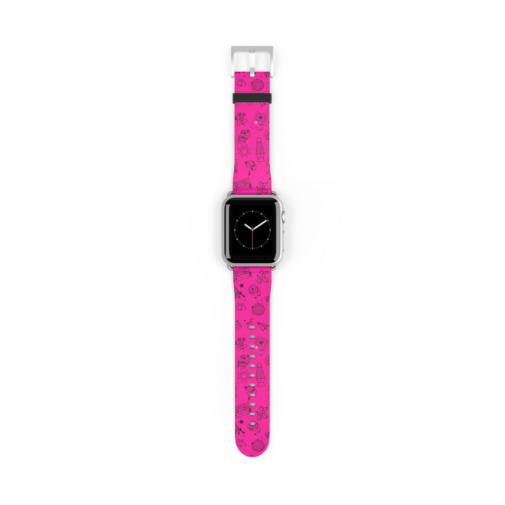 90s Nostalgia Tattoo Flash Watch Band Pink
