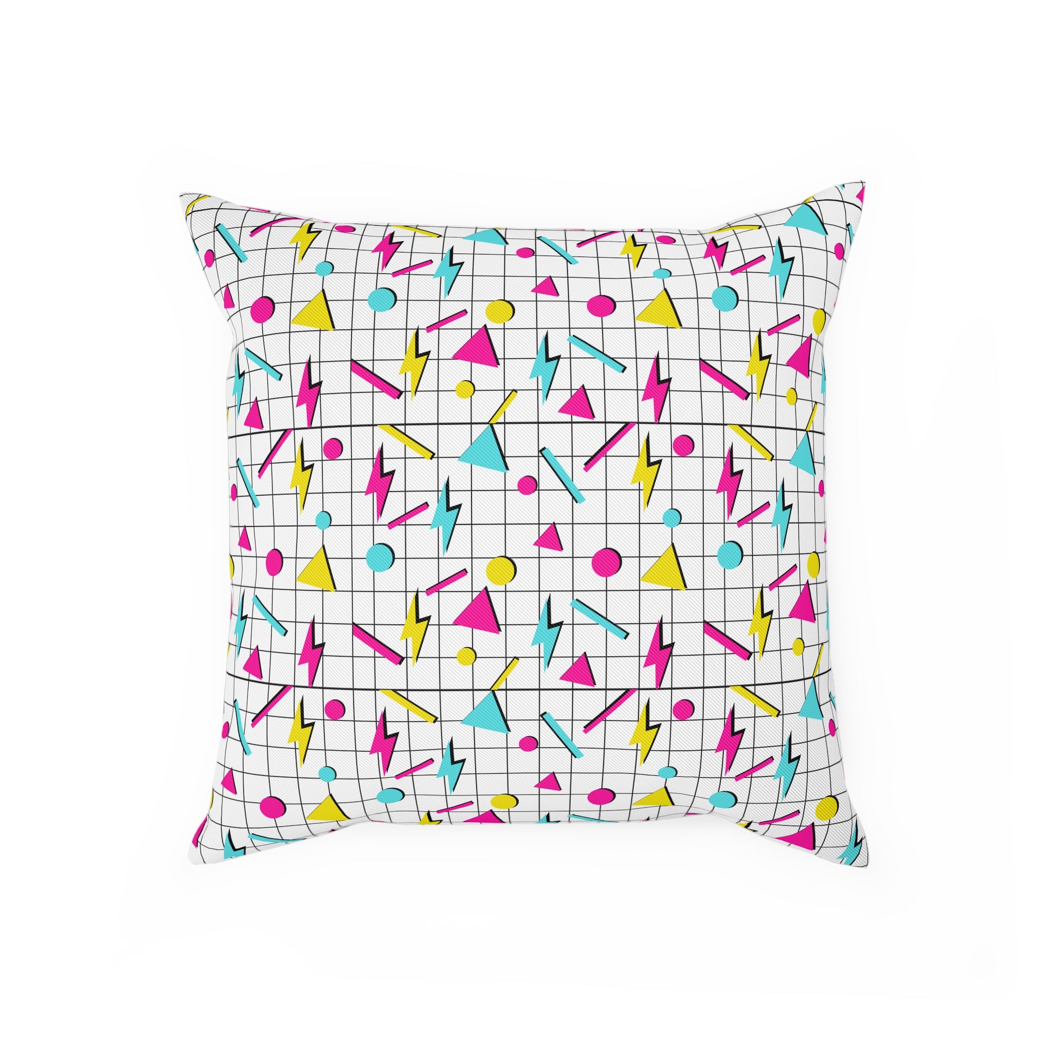 Funfax Lightning Bolt Geometric Cushion - Modern Retro Decor, Vibrant Home Accent, Kids Room, Gift Idea, Couch Pillow