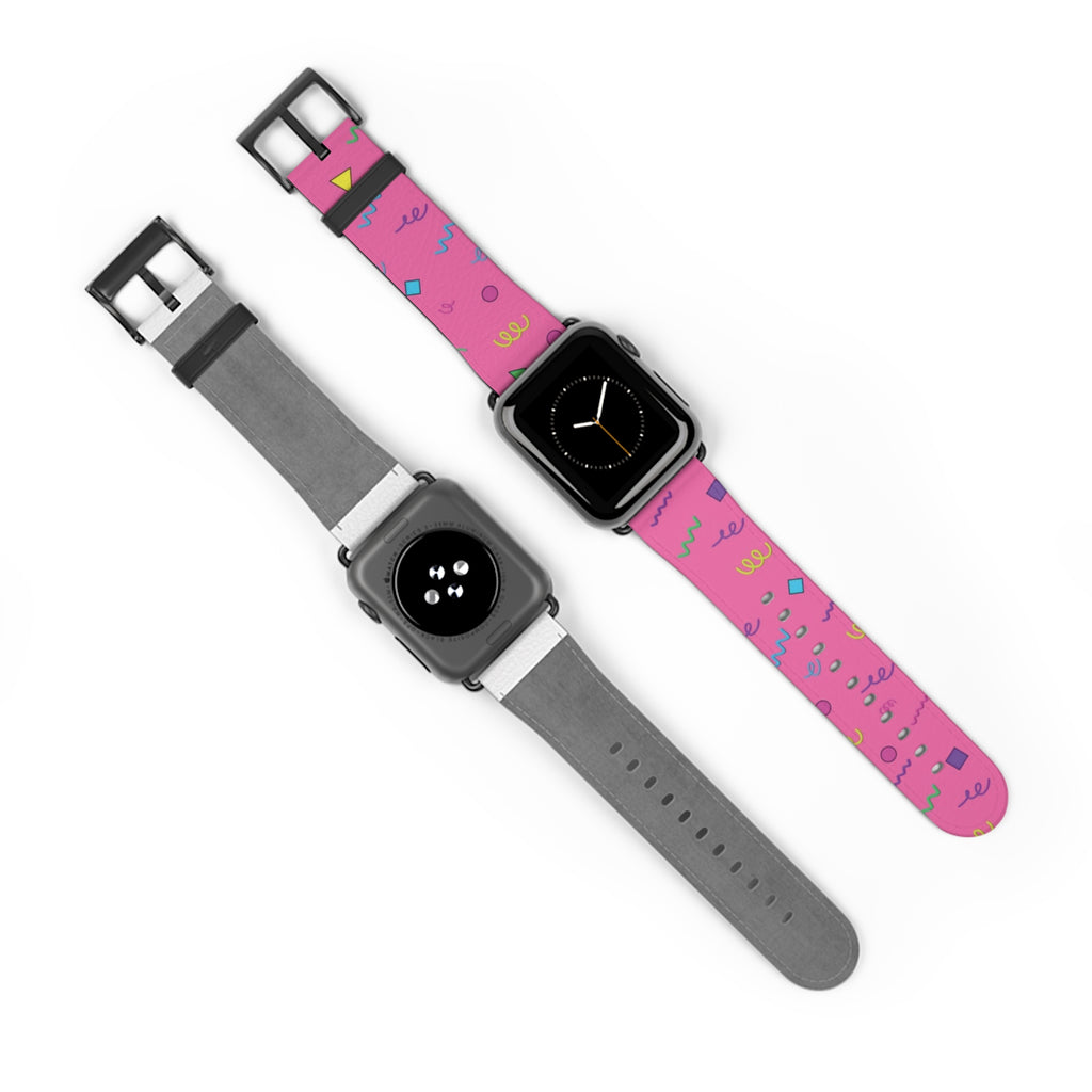 Girl Talk Print Watch Band Pink